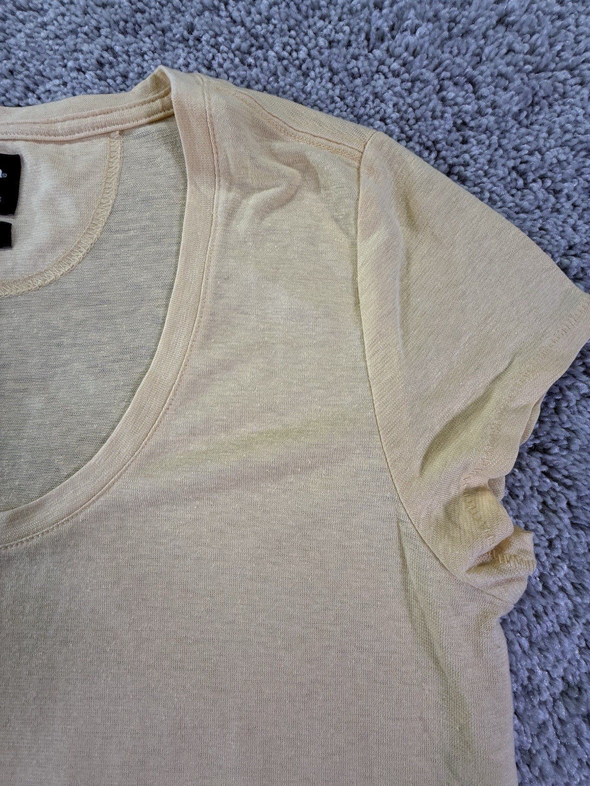 NWT Prana Women’s Short Sleeve Cozy Up Scoop Neck Tee Size Small Yellow