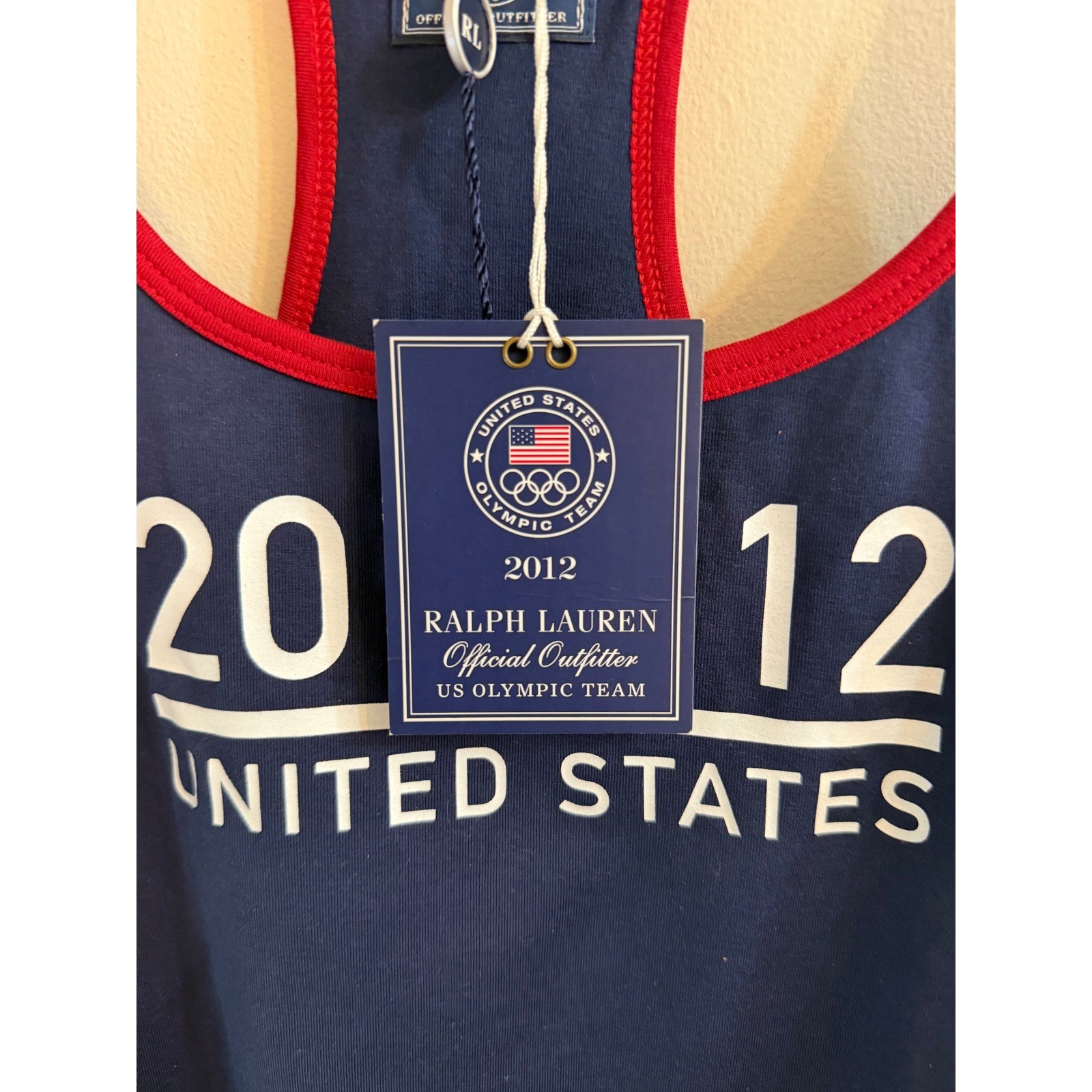 Ralph Lauren 2012 Olympics Tank Top Womens L Cotton Team USA Navy NWT Deadstock