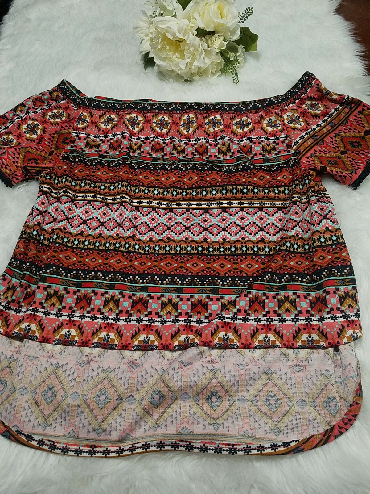 Home Made Womens Colorful Blouse Size XL beautiful style