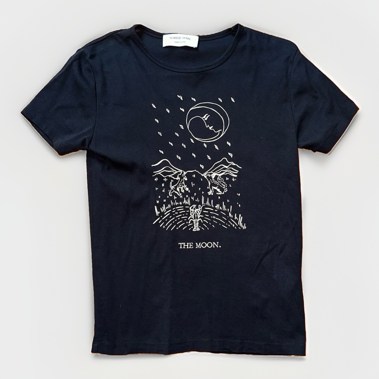 Marine Serre White Line “The Moon” Graphic T-Shirt Black XL