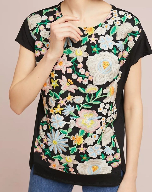 NWT Anthropologie Rebecca Embroidered Top Size S