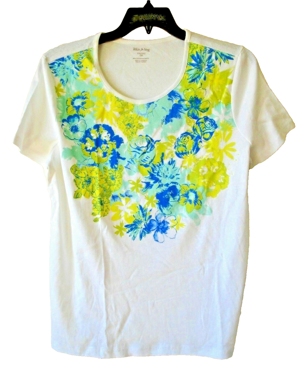 Ladies Knit Top Floral Cotton Size XL (16-18) NEW
