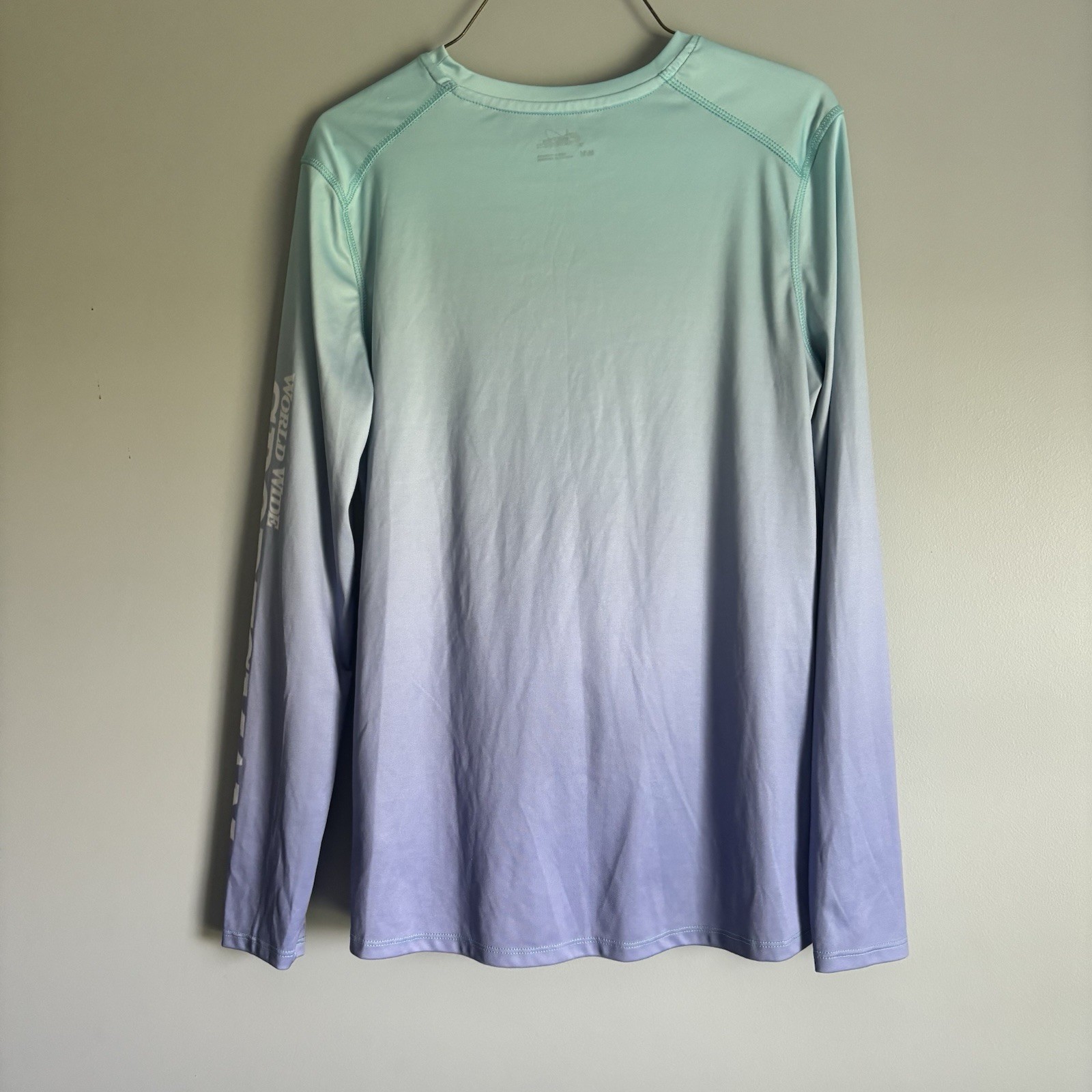 World Wide Sportsman Women’s Angler SIZE M Teal/ Purple Long-Sleeved Crew Shirt