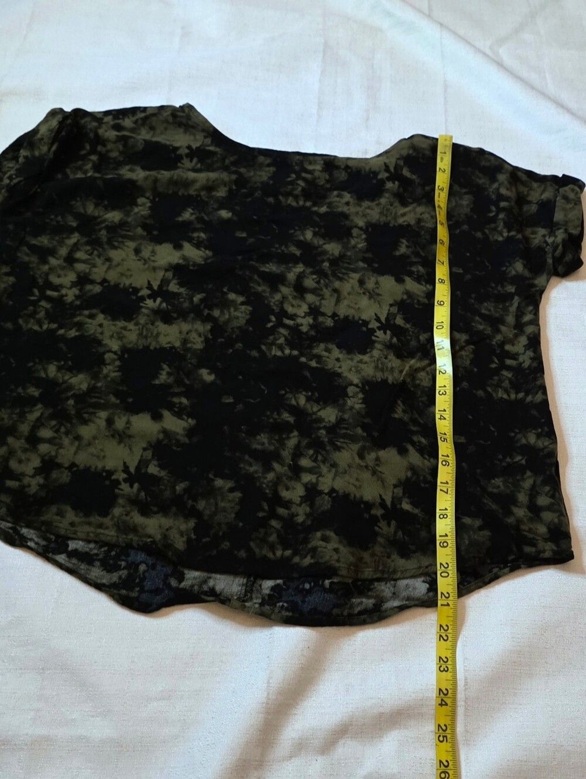Rock & Republic Green Black Tie Dye Top Size Medium Boho Grunge