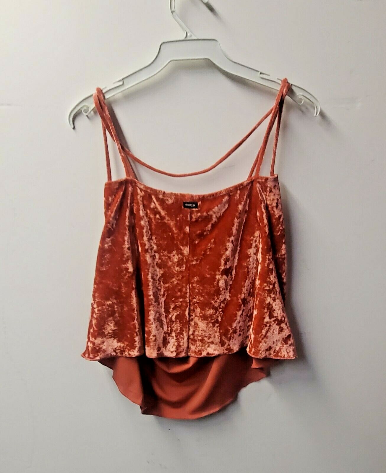 RVCA Women’s FOREVER Spaghetti Strap Velvet Top – CNR – Large – NWT