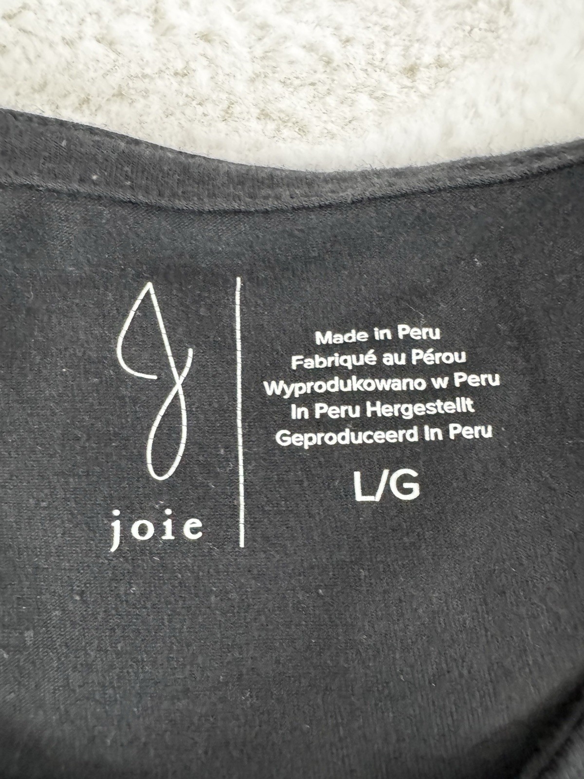 Joie Pima Cotton Modal Soft Stretch Knit Tee Top Black Ivory Stripes Size Large