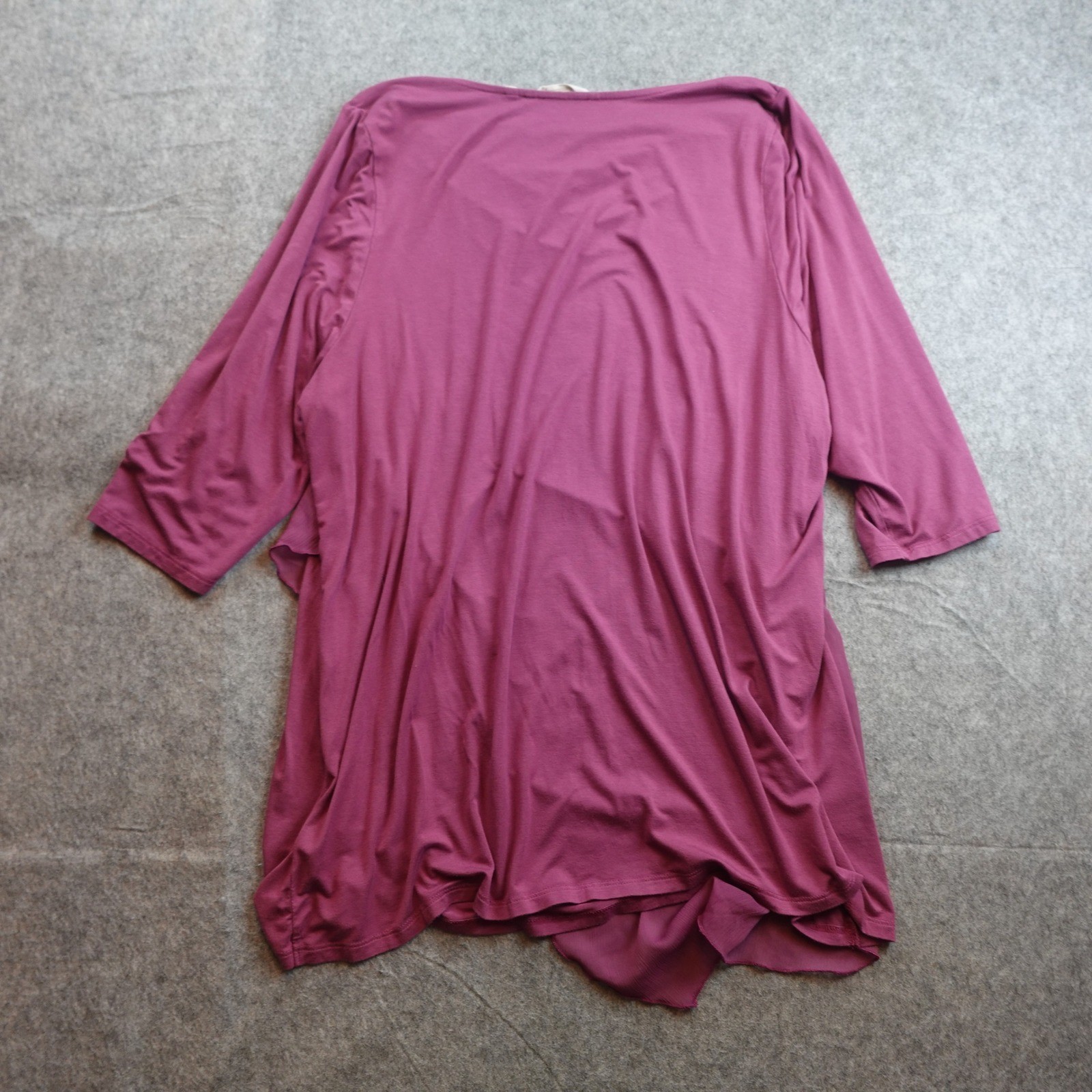 Soft Surroundings Top Womens 2X Pink Tunic Waterfall Drapey 3/4 Sleeve Cowl Neck