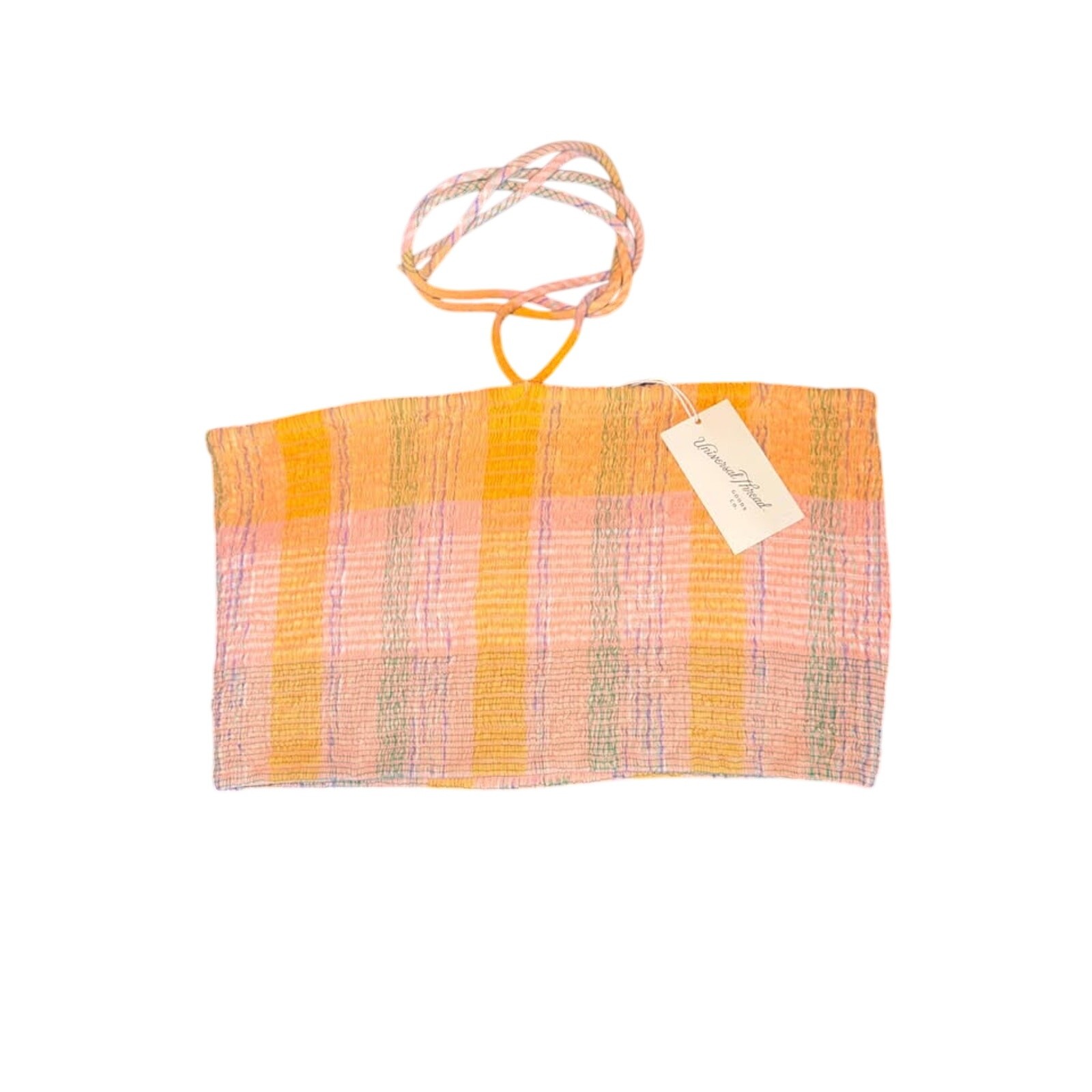 NWT Universal Thread Smocked Plaid Halter Crop Top – Large