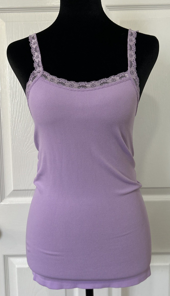 Emme Jordan Y2K Lace Trim Must Have Preppy Cami Large/XL Purple 90s Classic