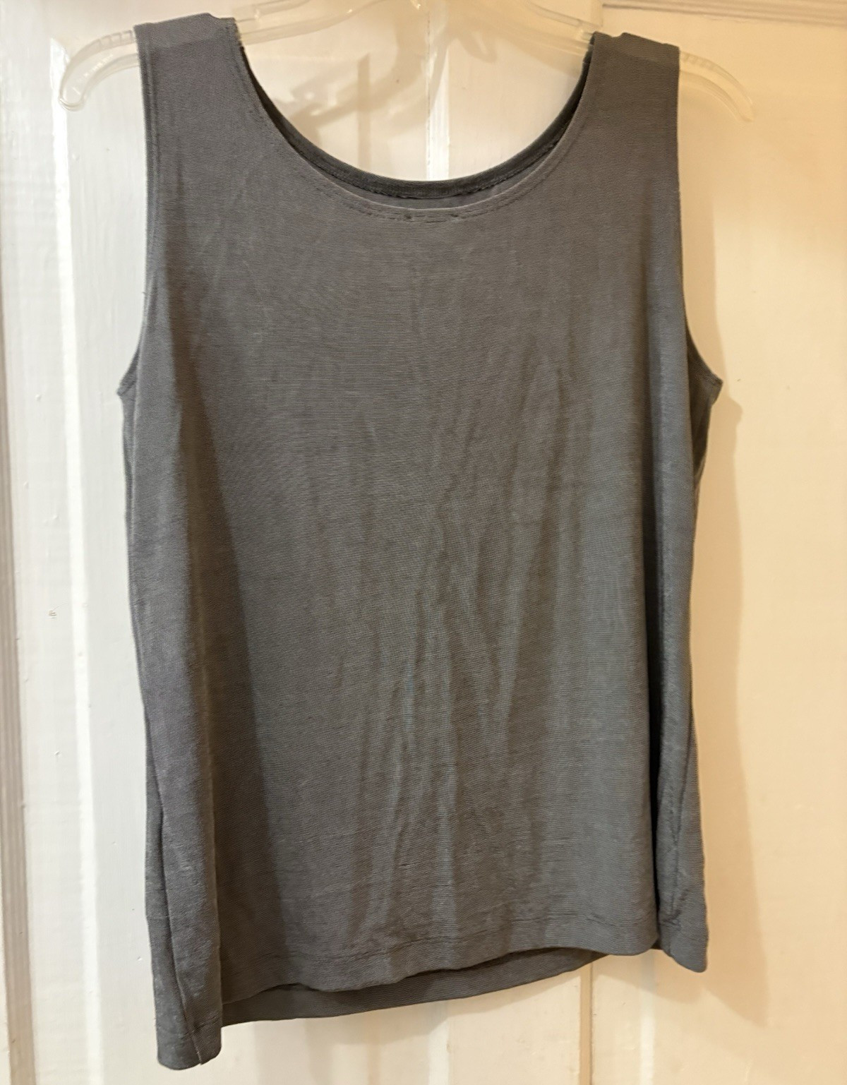 Travelers by Chico’s Women’s Gray Stretch Knit Scoop Neck Tank Top Size 1