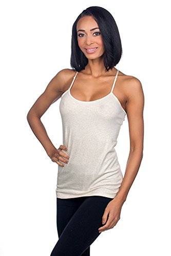 Womens Tank Top Cami Long Layering Active Basic Spaghetti Strap S,M,L Free Ship