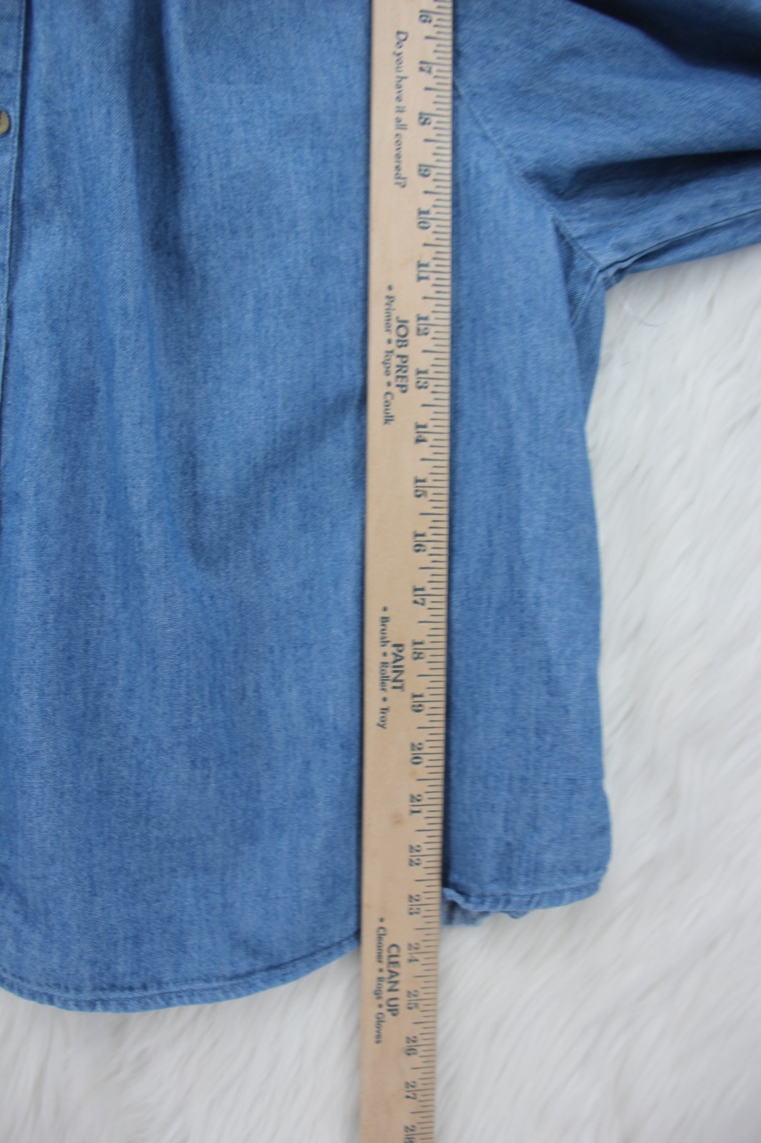OLD NAVY CHAMBRAY DENIM BUTTON DOWN TUNIC SHIRT WOMENS XL MINIMALIST COASTAL