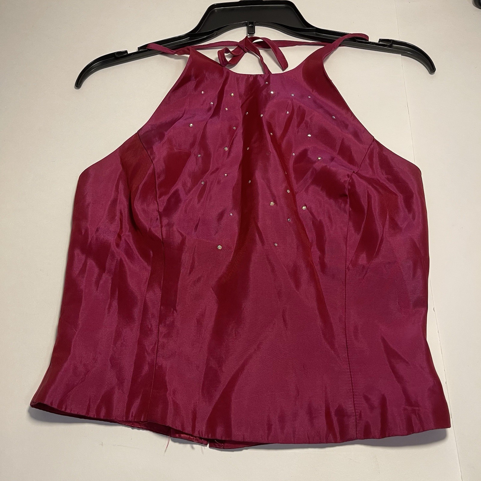 Jessica McClintock Gunne Sax Strapless Sequin Red Corset Top Sz 5, 6 Formal Y2k