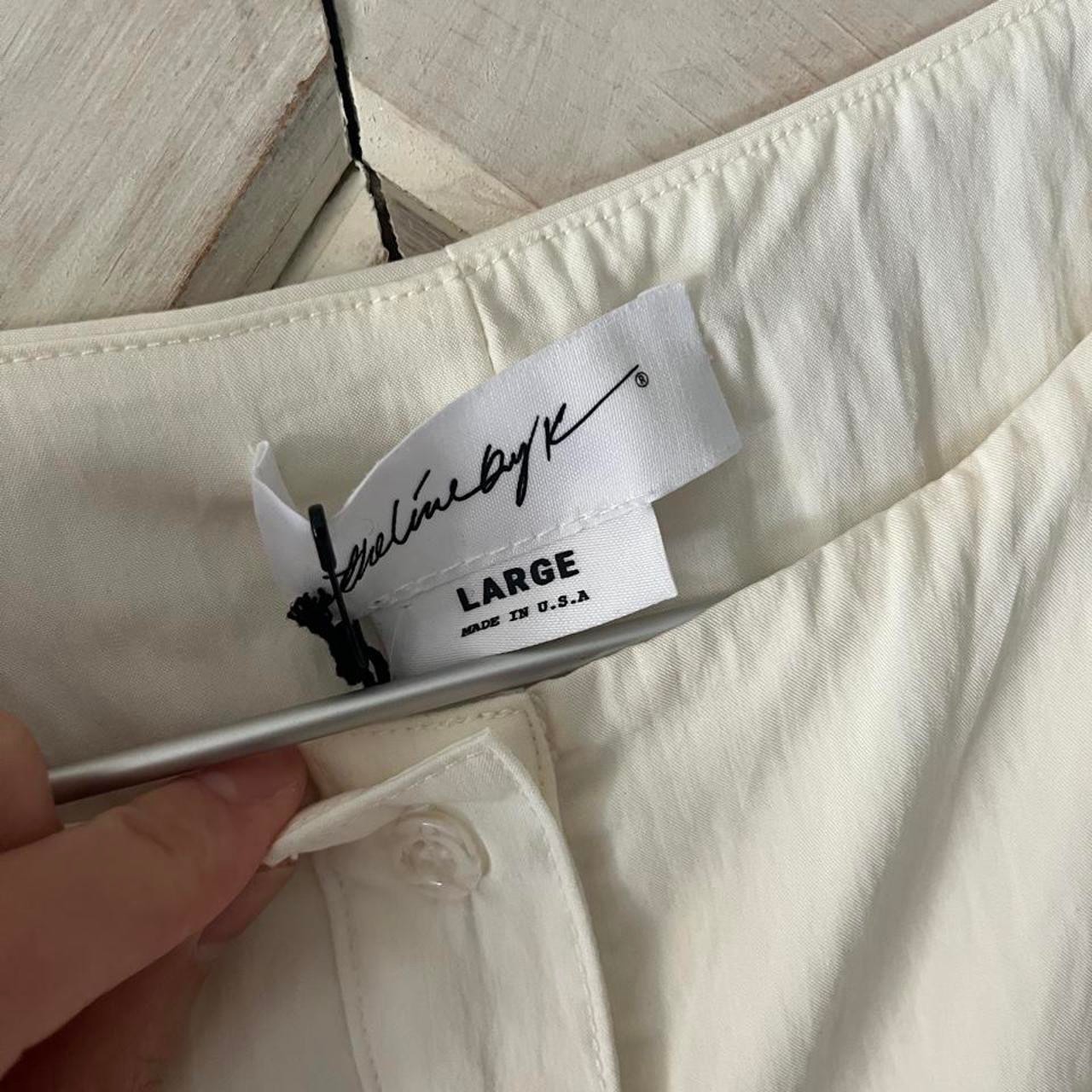 The Line by K Zhade top, cream, size L, NWT 73% Rayon 27% Nylon