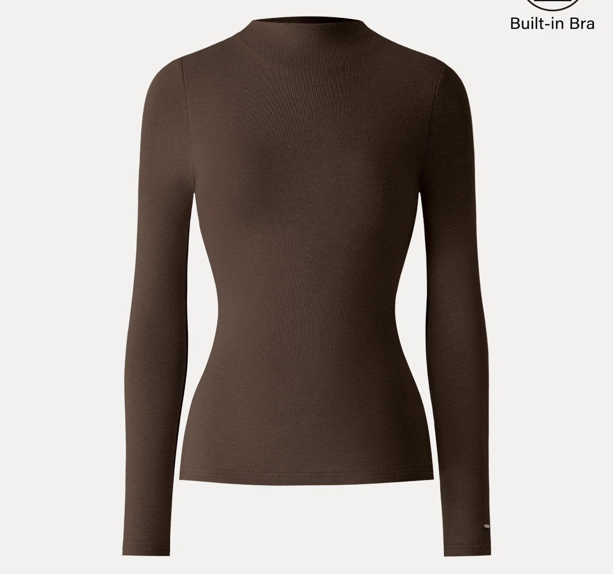 OGL Move Women’s ProWarm Mockneck Long Sleeve Bra Top NEW, Espresso