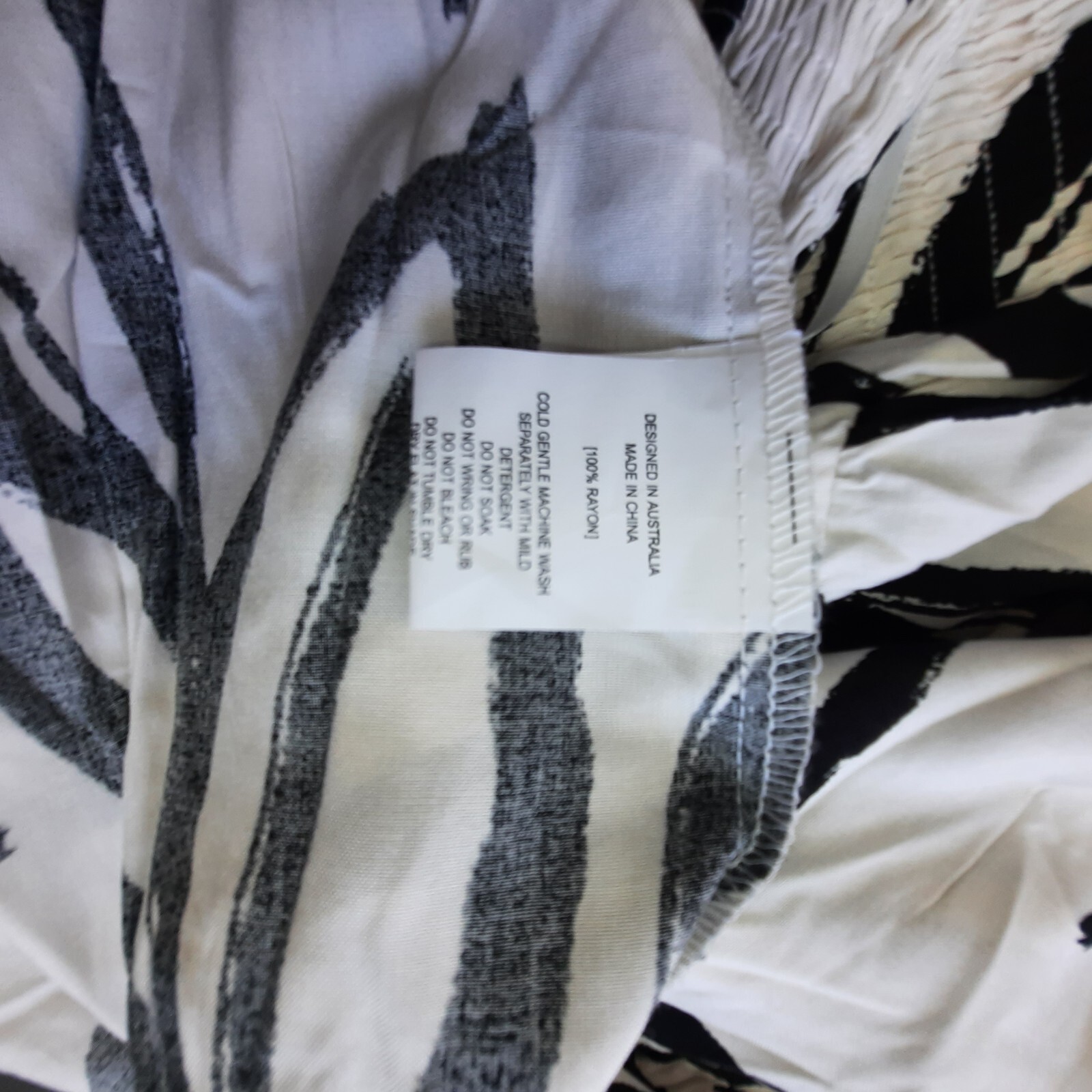 ATL Abel The Label Sz XL black white Australia one shoulder rayon back to school