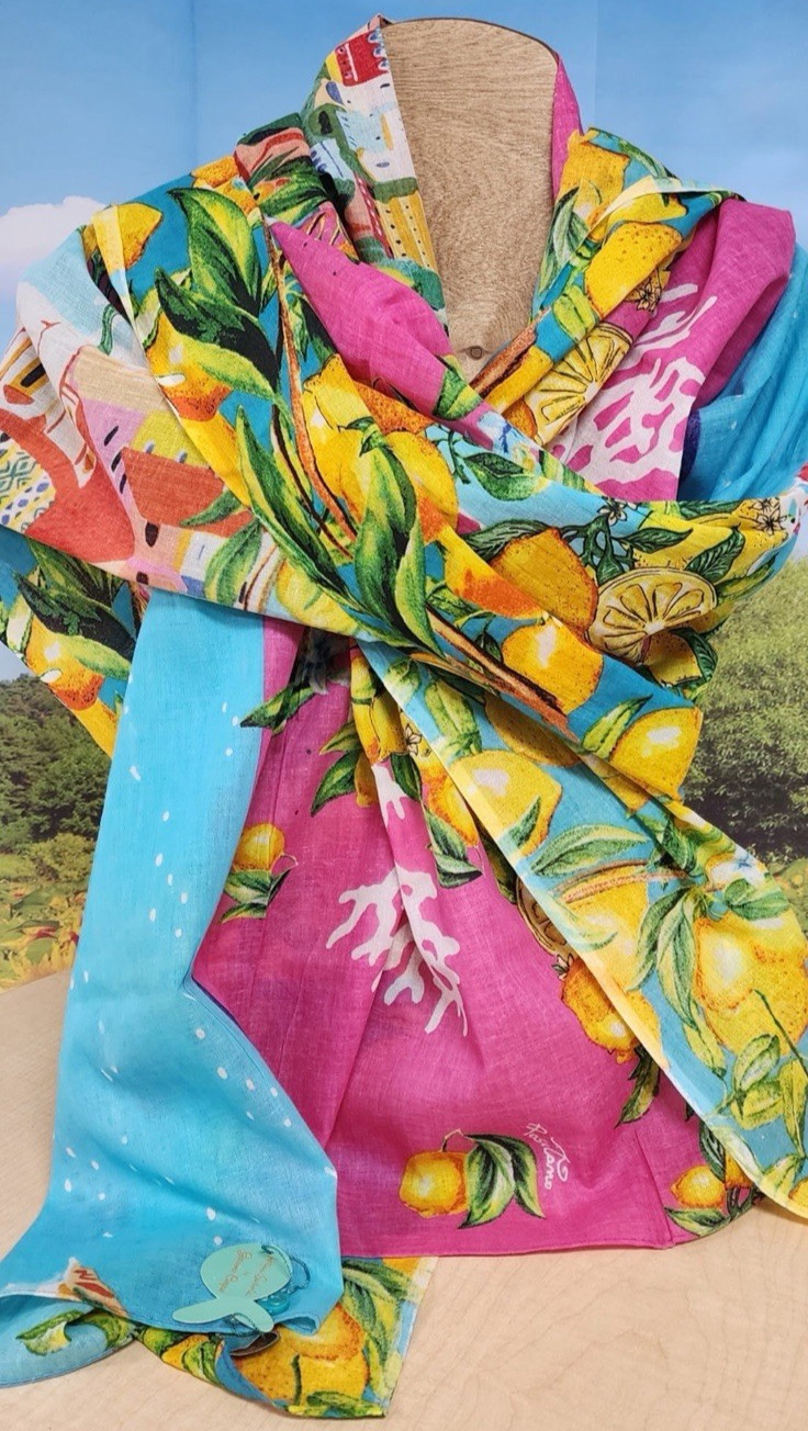 ANTICA SARTORIA 2026 POSITANO AMALFI COAST SARONG COTTON SCARF NWT