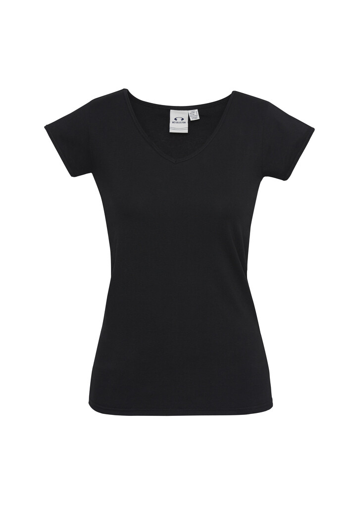 Biz Collection Ladies Viva Casual Tee Shirt Top 95% Cotton 5% Elastane Stretch