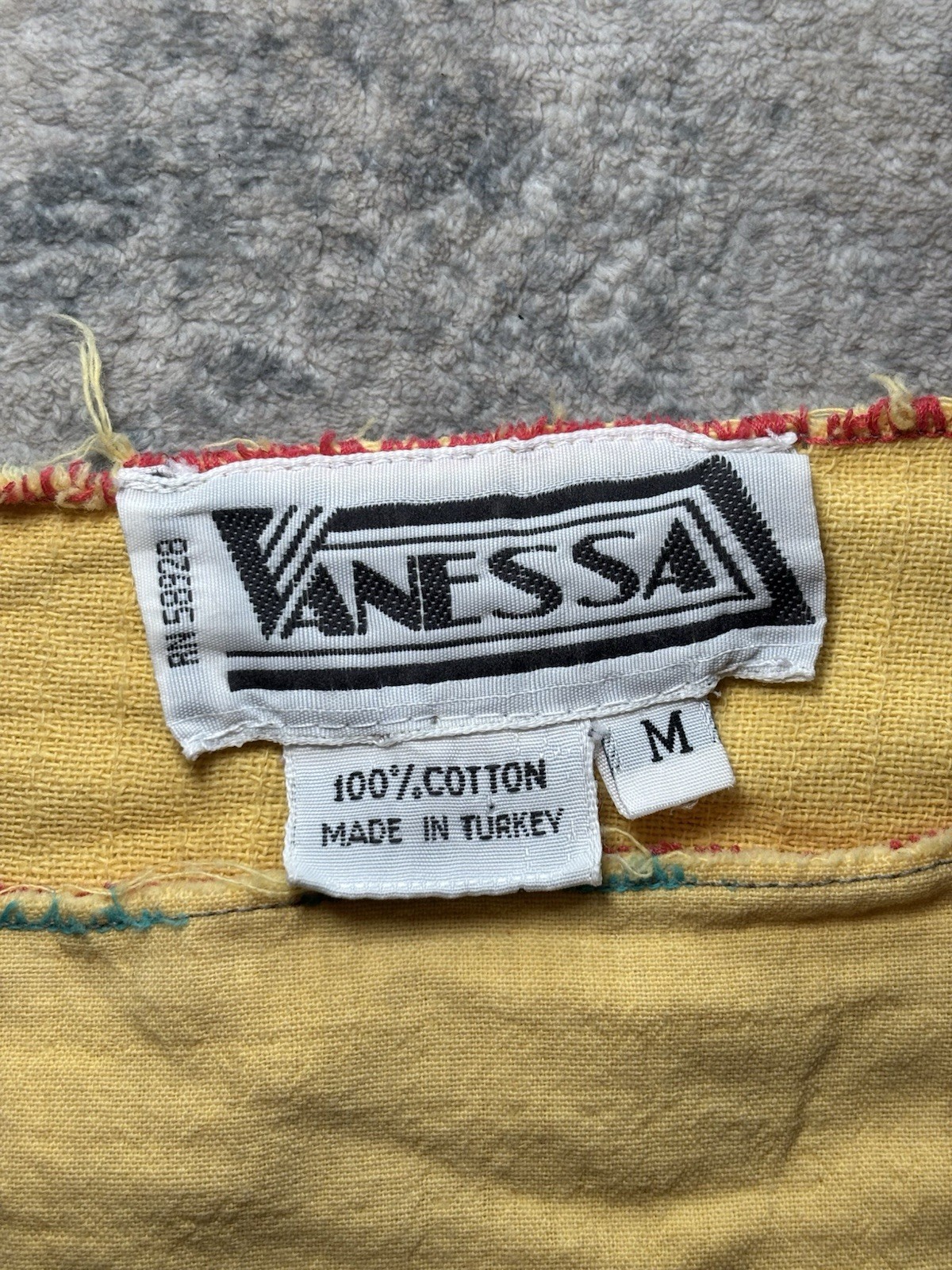 Vanessa vintage80s/90s Cotton Knit Colorblock Crew Neck Short Sleeve Top Size M