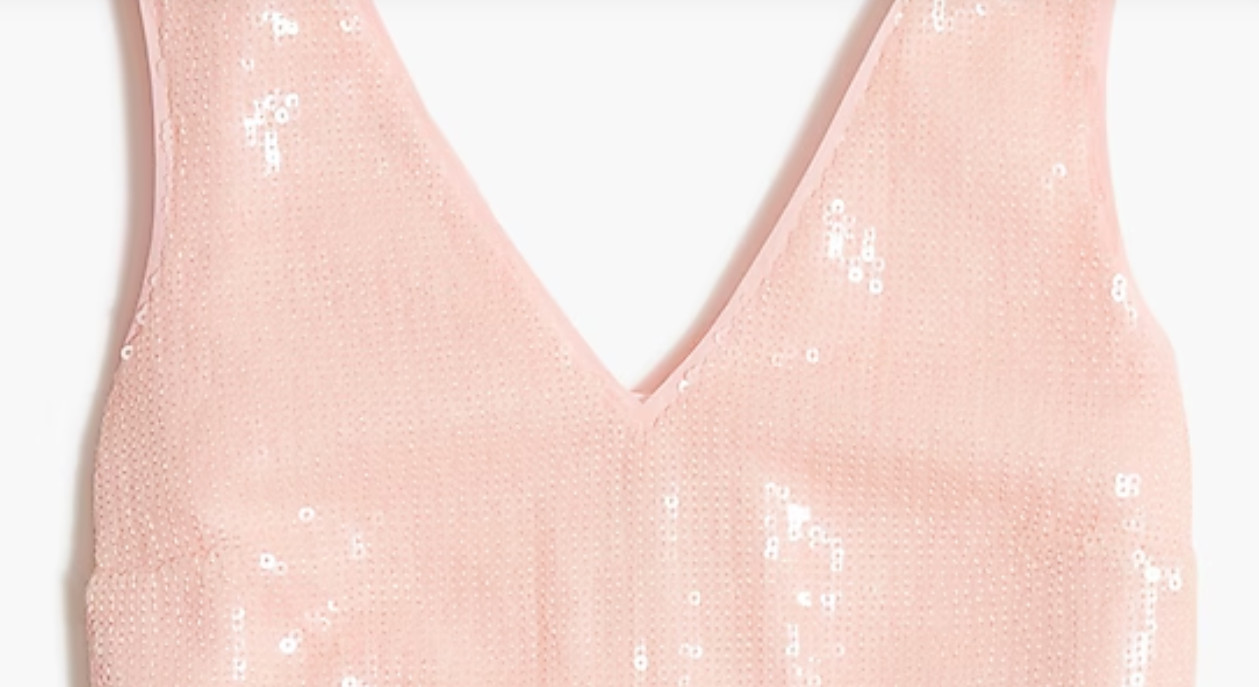 J. Crew Opaque Sequin Shell – Light Pink – XL – NEW