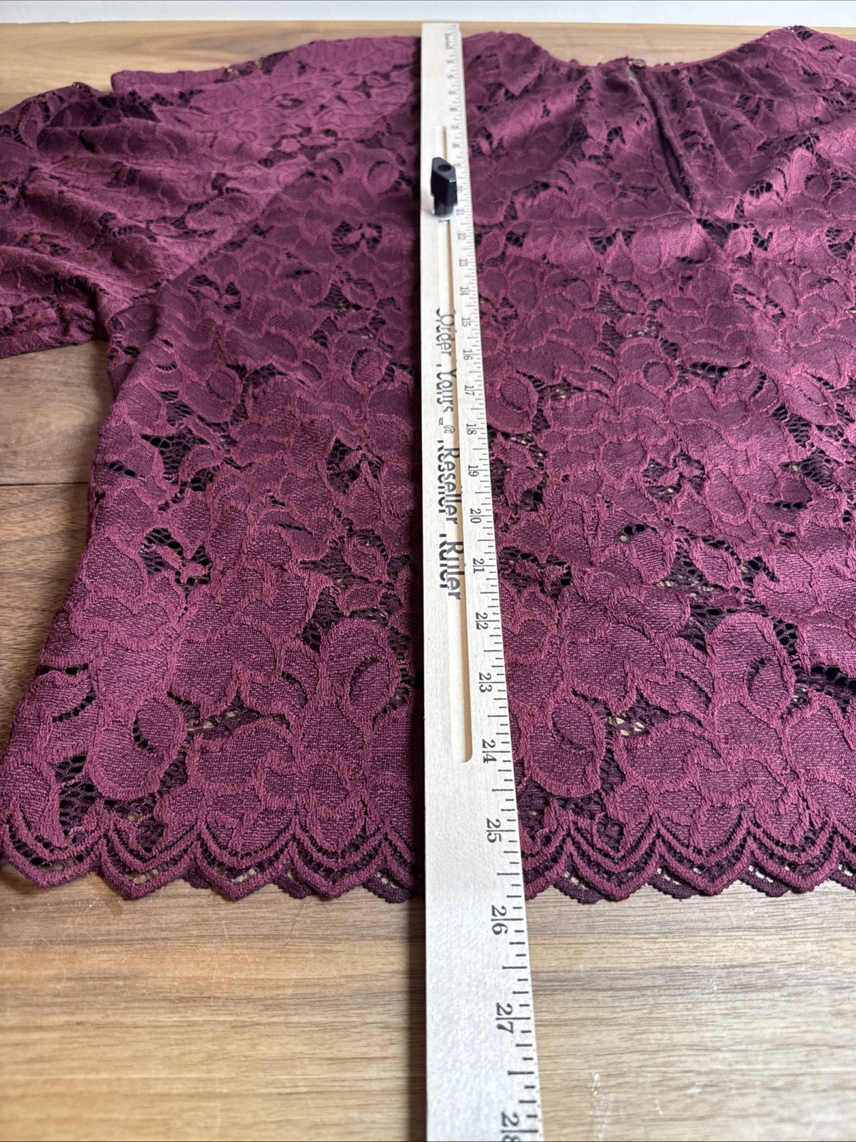 NWOT FREE PEOPLE Olivia Lace Top Sz XL Dolman Balloon Poet Sleeve Burgundy Red