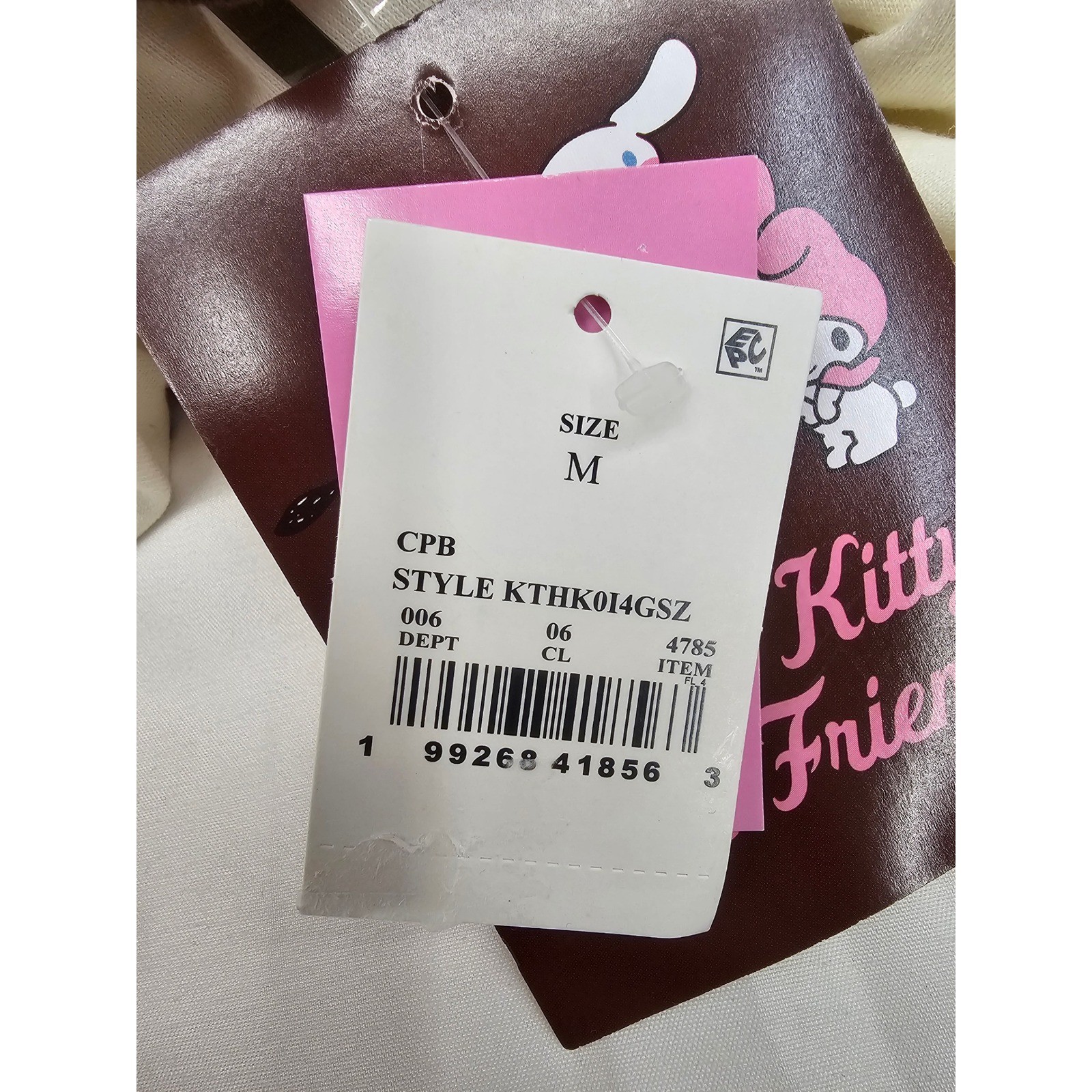 Sanrio My Melody Raglan T-Shirt Womens Medium Pink Cream Brown KTHK014GSZ NEW