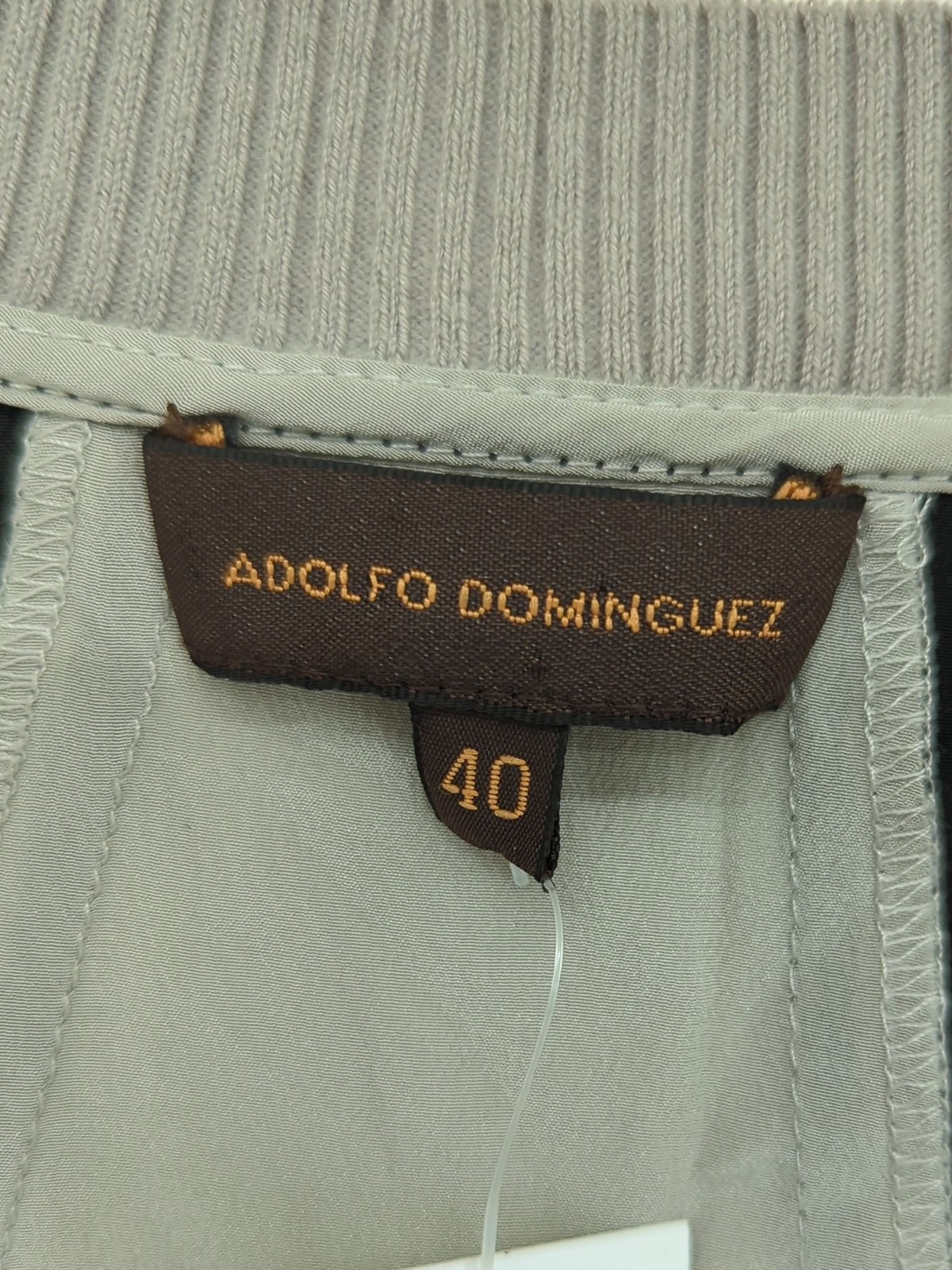 Adolfo Dominguez Women’s Top UK 12 Grey 100% Other Short Sleeve V-Neck Tunic