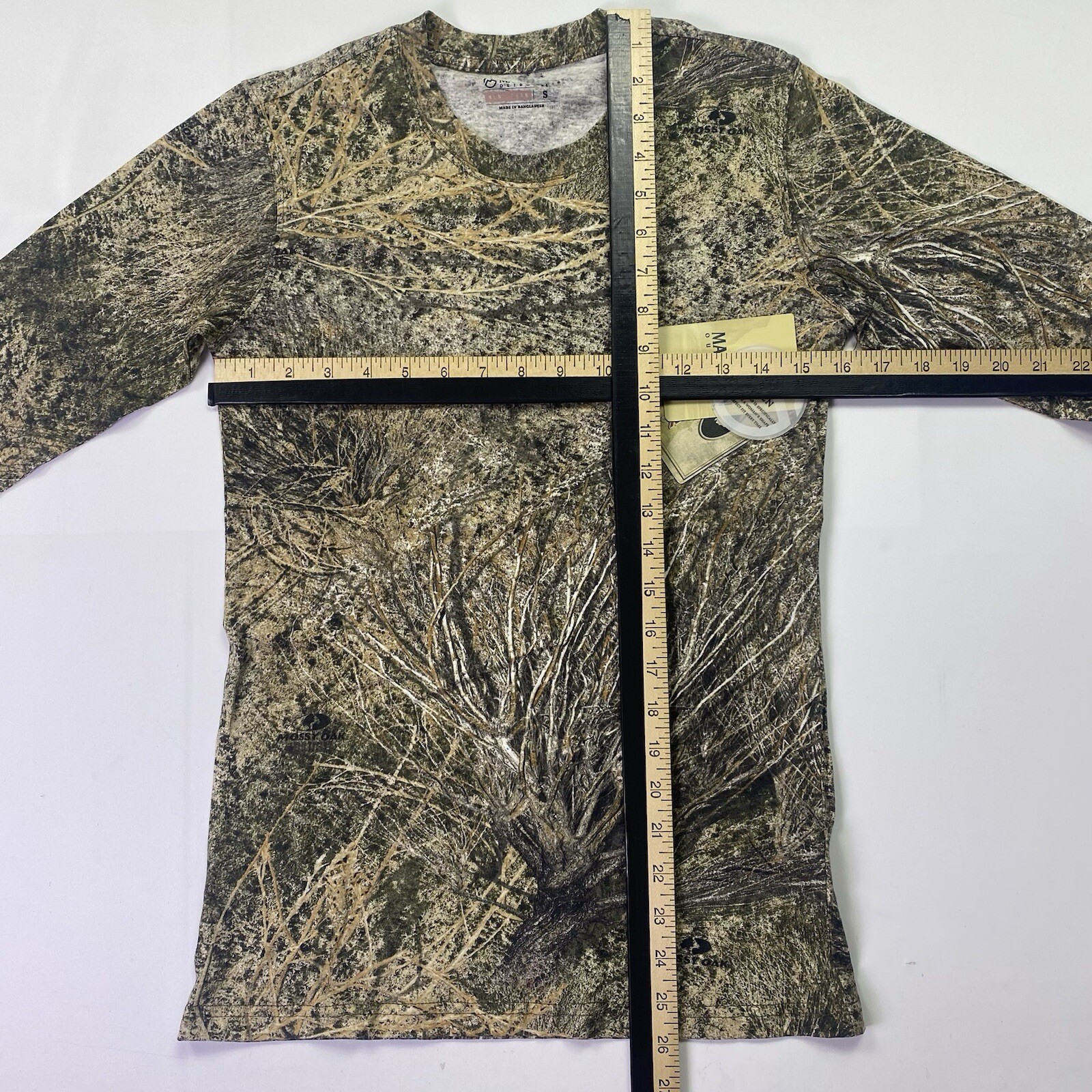 Magellan Mossy Oak Womens Small Long Sleeve Brush Camo Hunting Shirt Cotton