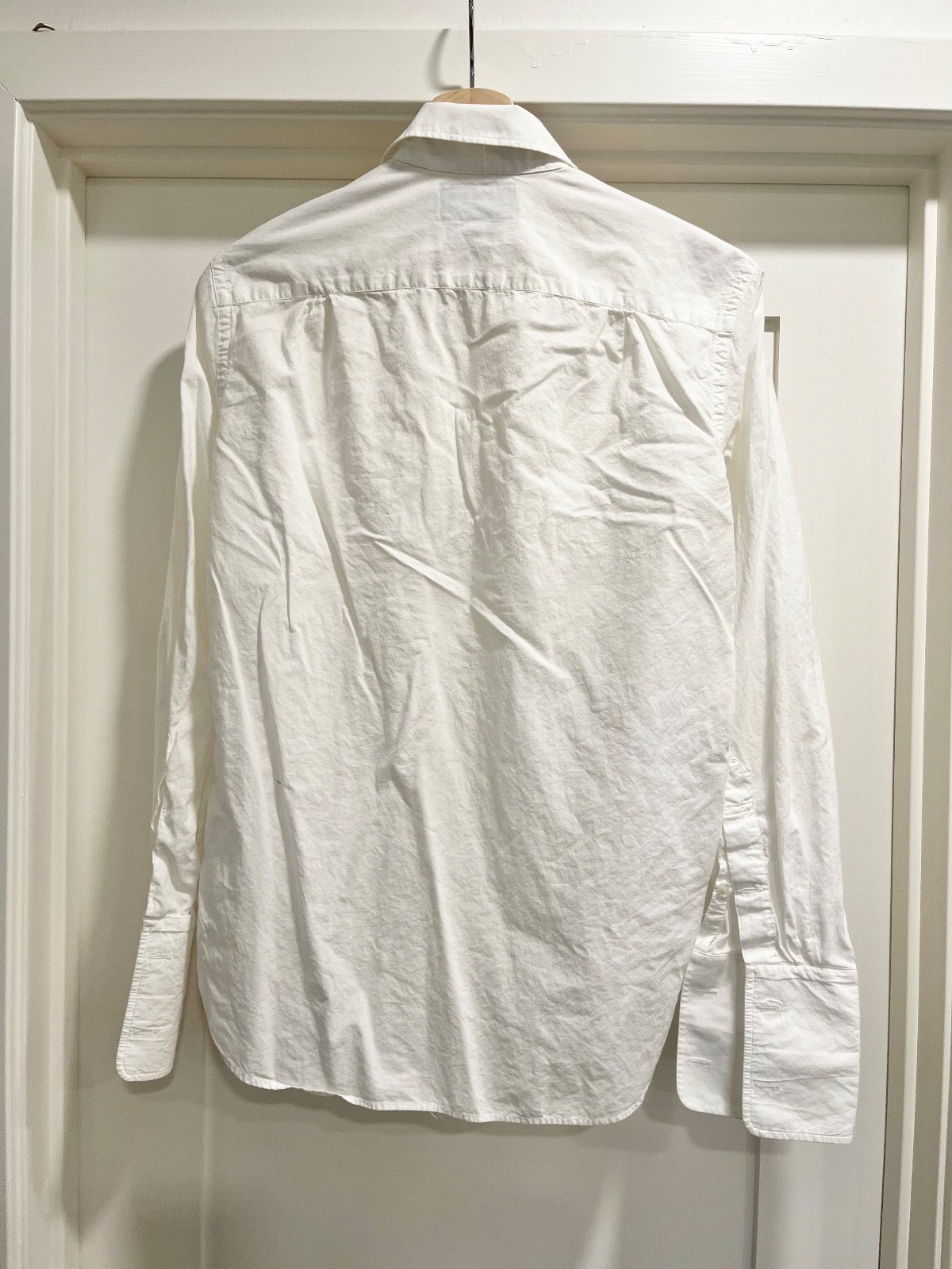 RRL by ralph lauren Womens tuxedo pleat bib front and french cuff white shirt 1