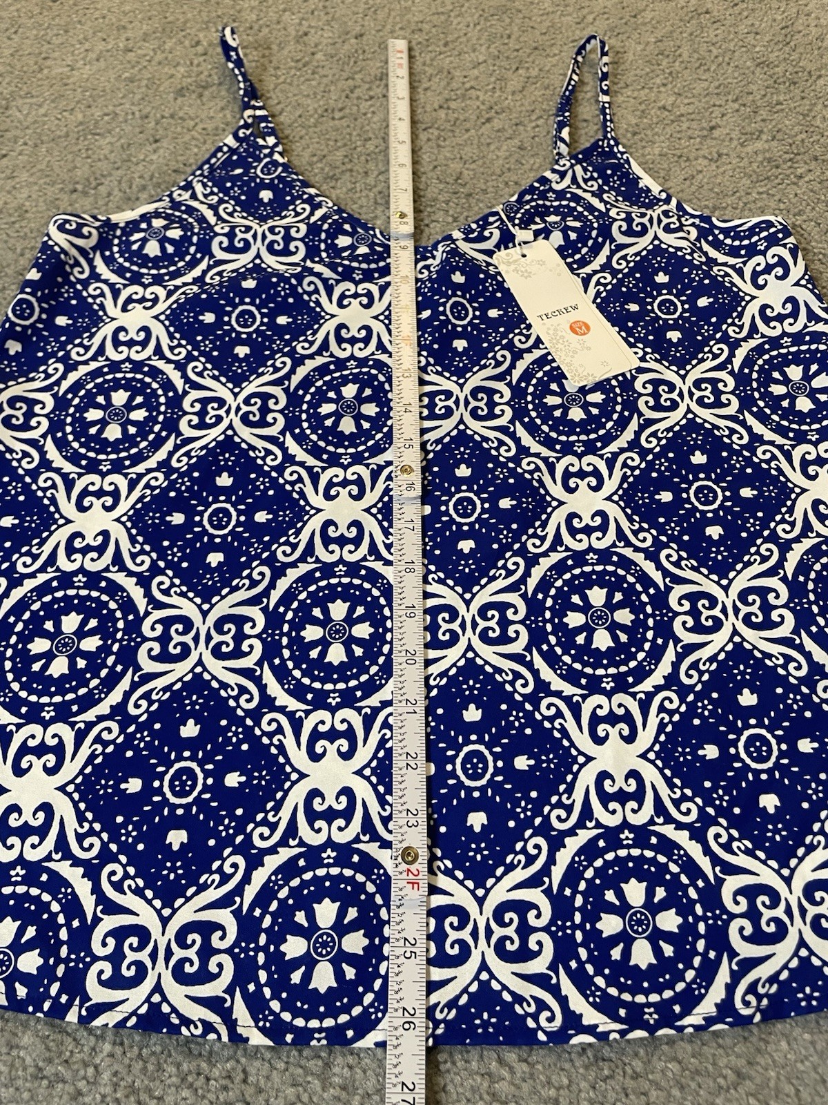 TECREW Filigree Cami Slip Top Women’s Sz M Blue Sexy Clubwear City Modern