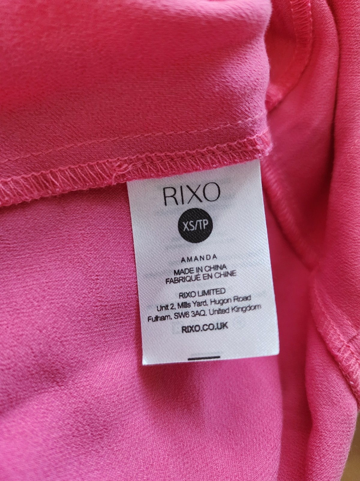 Rixo amanda pink lace insert silk top size XS (UK 8/ AU 8)