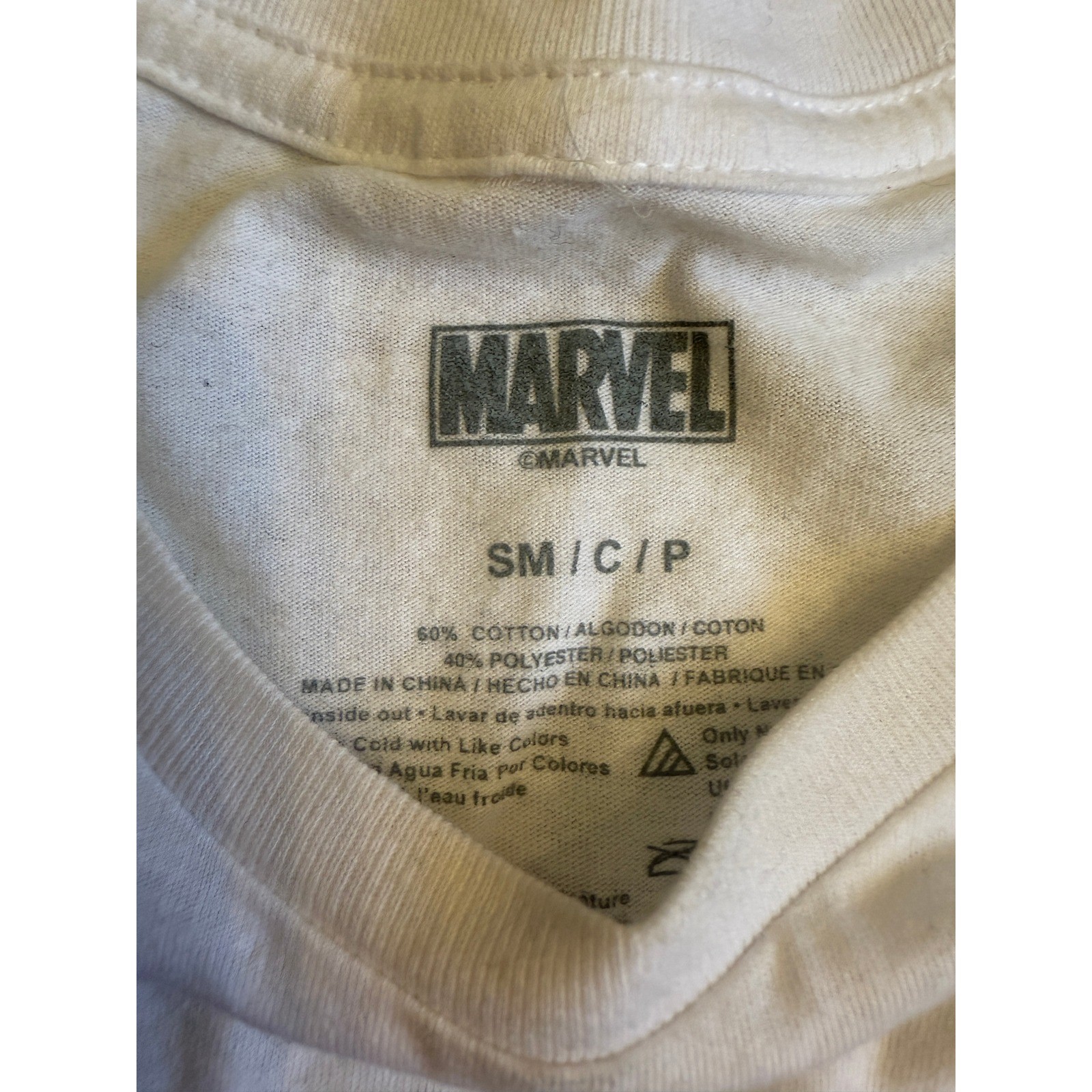 Marvel Spider-Man Graphic T-Shirt White Small Comic Book Print Tee