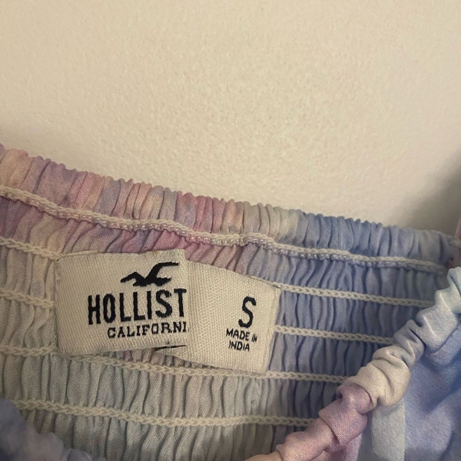 Hollister Summer Crop Top Strap Tie Dye Ruched Bow Blouse – Size S