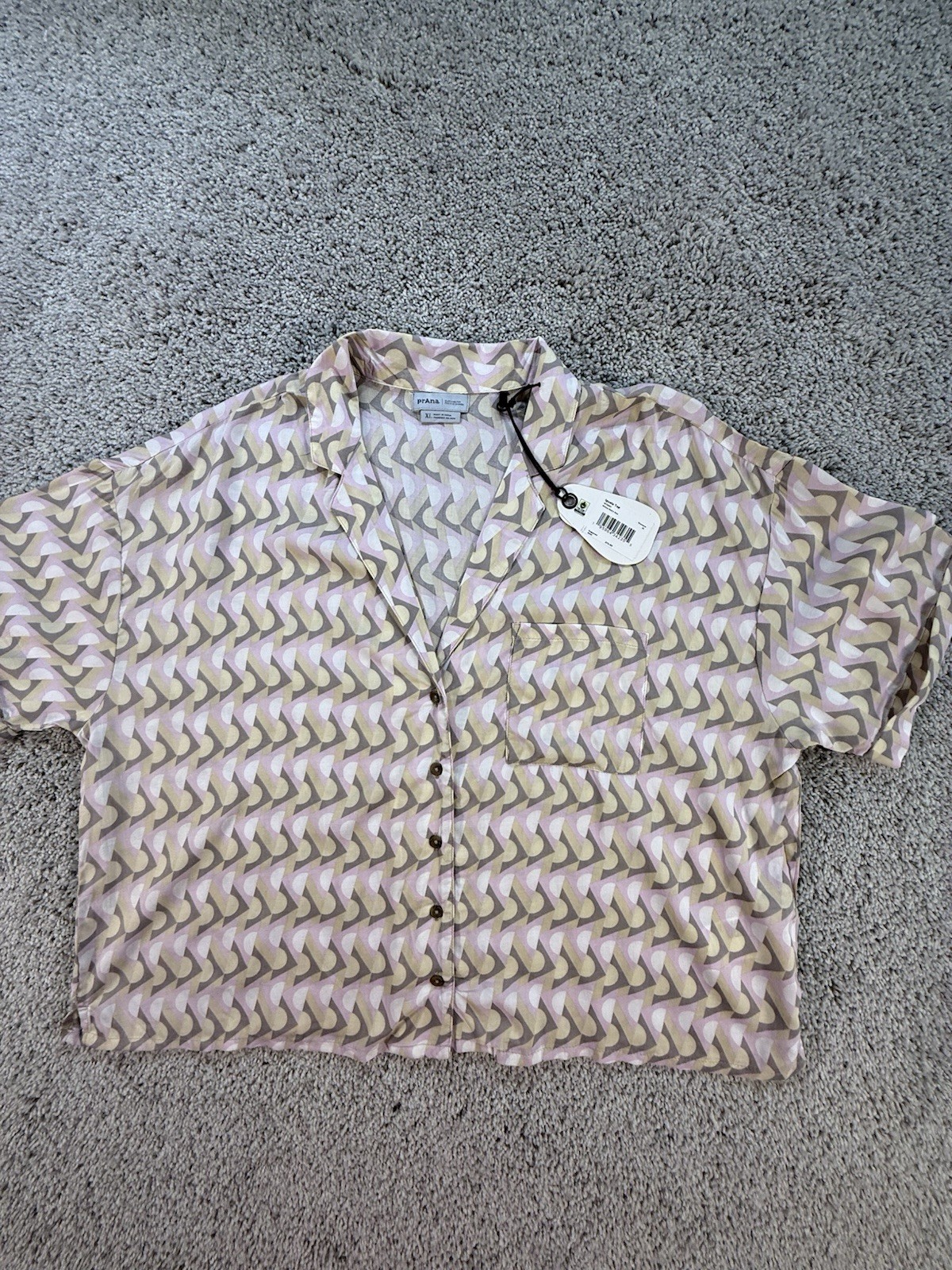 prAna Iguala Top Women’s Willow Retro Geo Size XL NWT