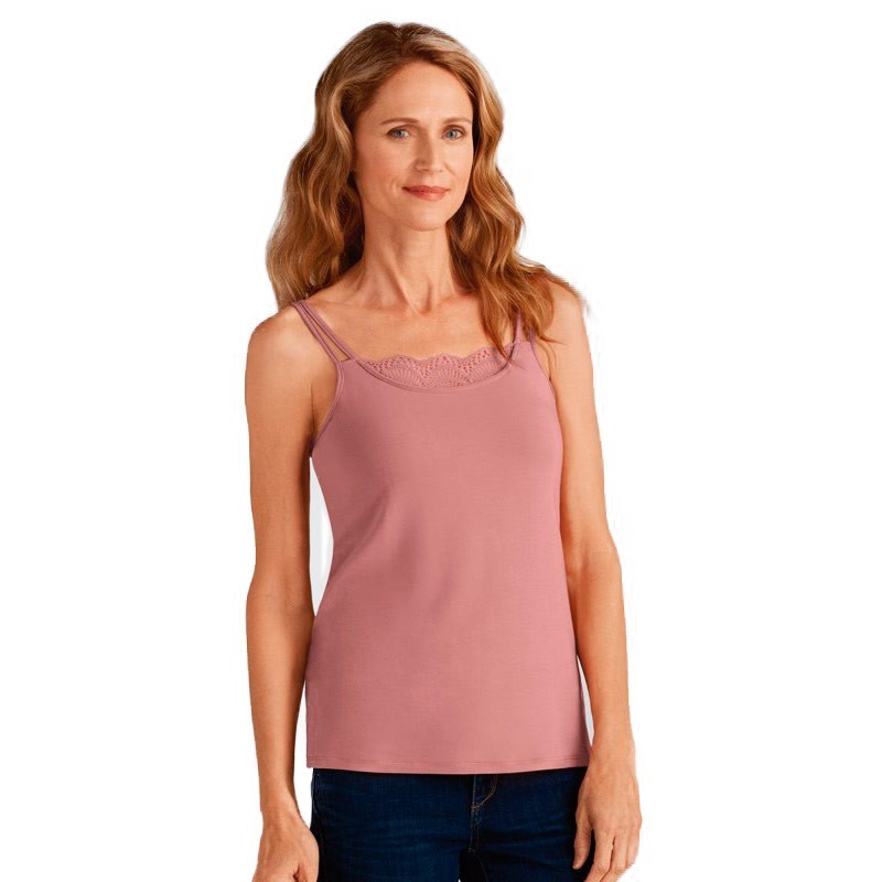 Amoena Spaghetti Mastectomy Top With Lace Rosewood Women’s XL