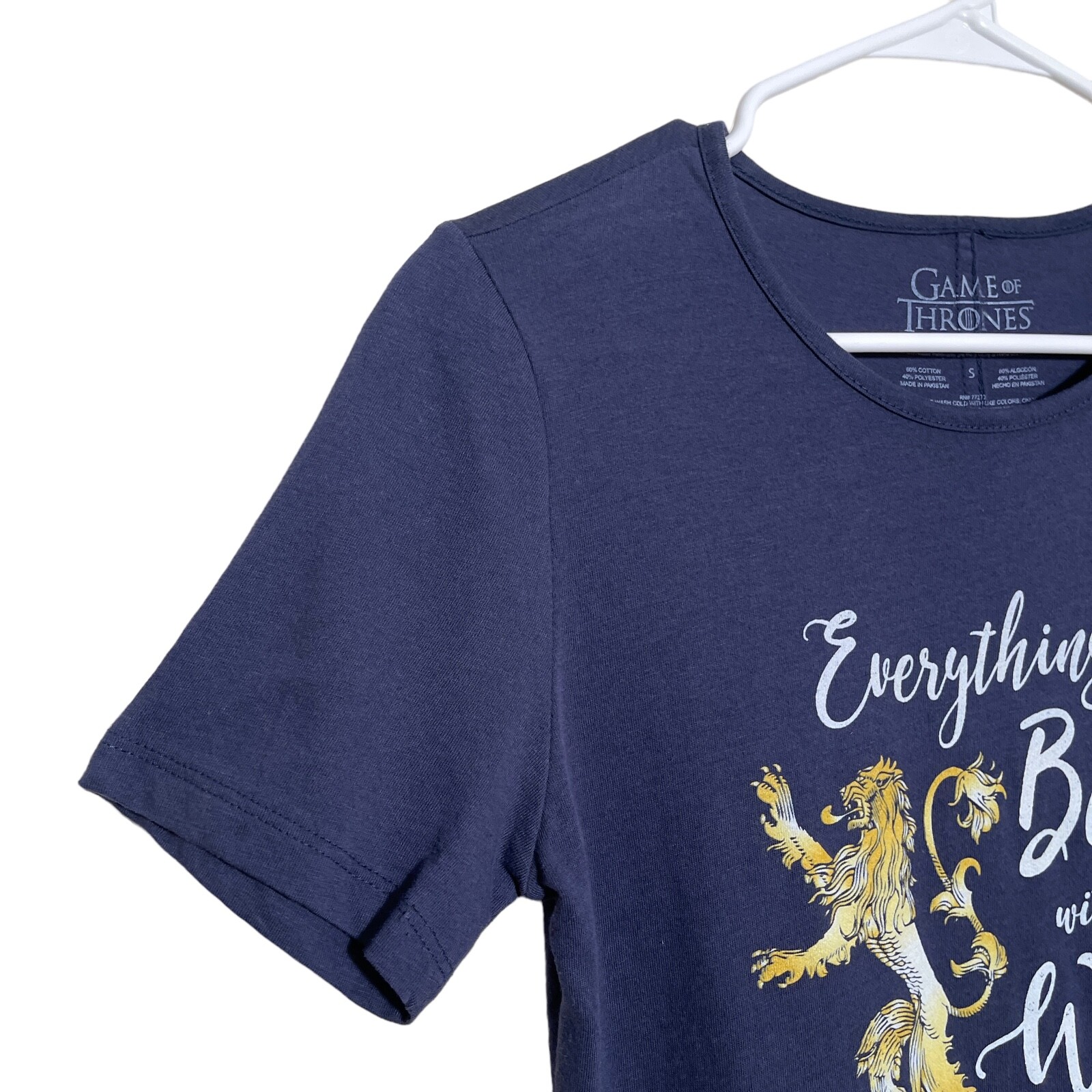 Game of Thrones T-Shirt Women’s Small Graphic Top Better With Wine in Belly