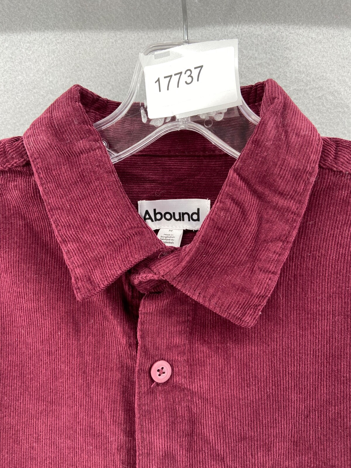 Abound Shirt Women’s Sz M Raspberry PINK Corduroy Button Down Comfort Casual