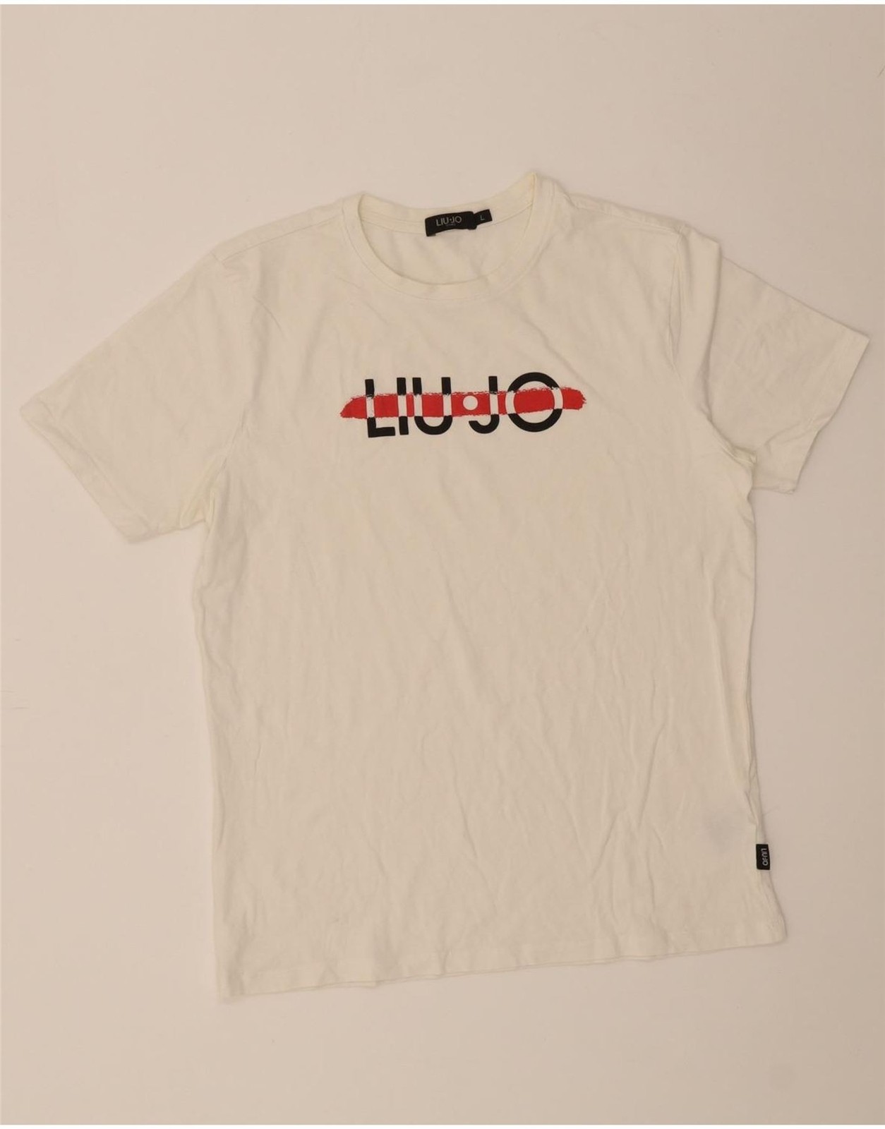 LIU JO Womens Graphic T-Shirt Top UK 14 Large White Cotton BI06