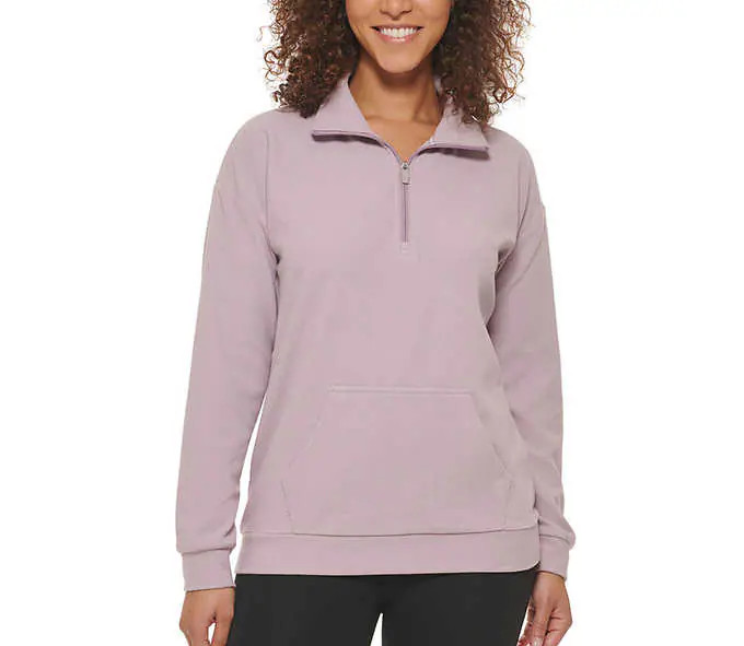 NWT Marc New York Women’s Ribbed Quarter Zip Kangaroo Pocket Size L $60 GG358