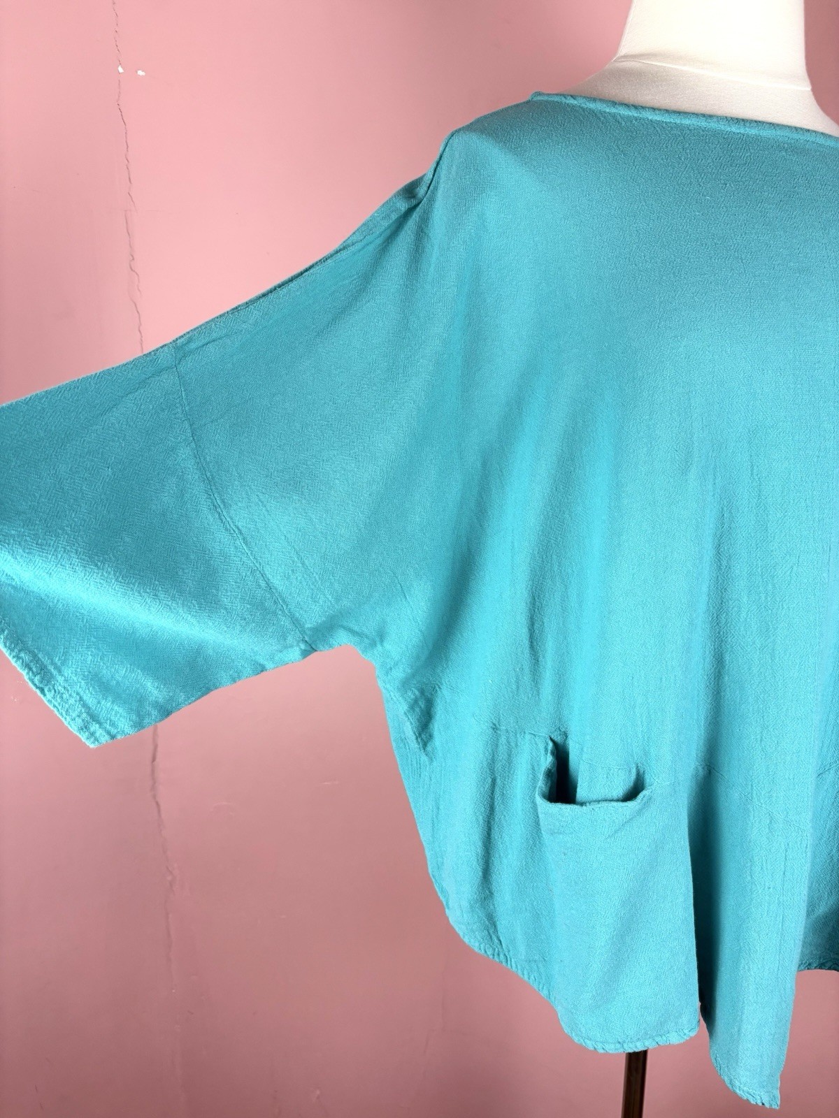 Oh My Gauze Tunic Top Boho Beach Lagenlook Travel Turquoise OS Fits 1X 2X 3X