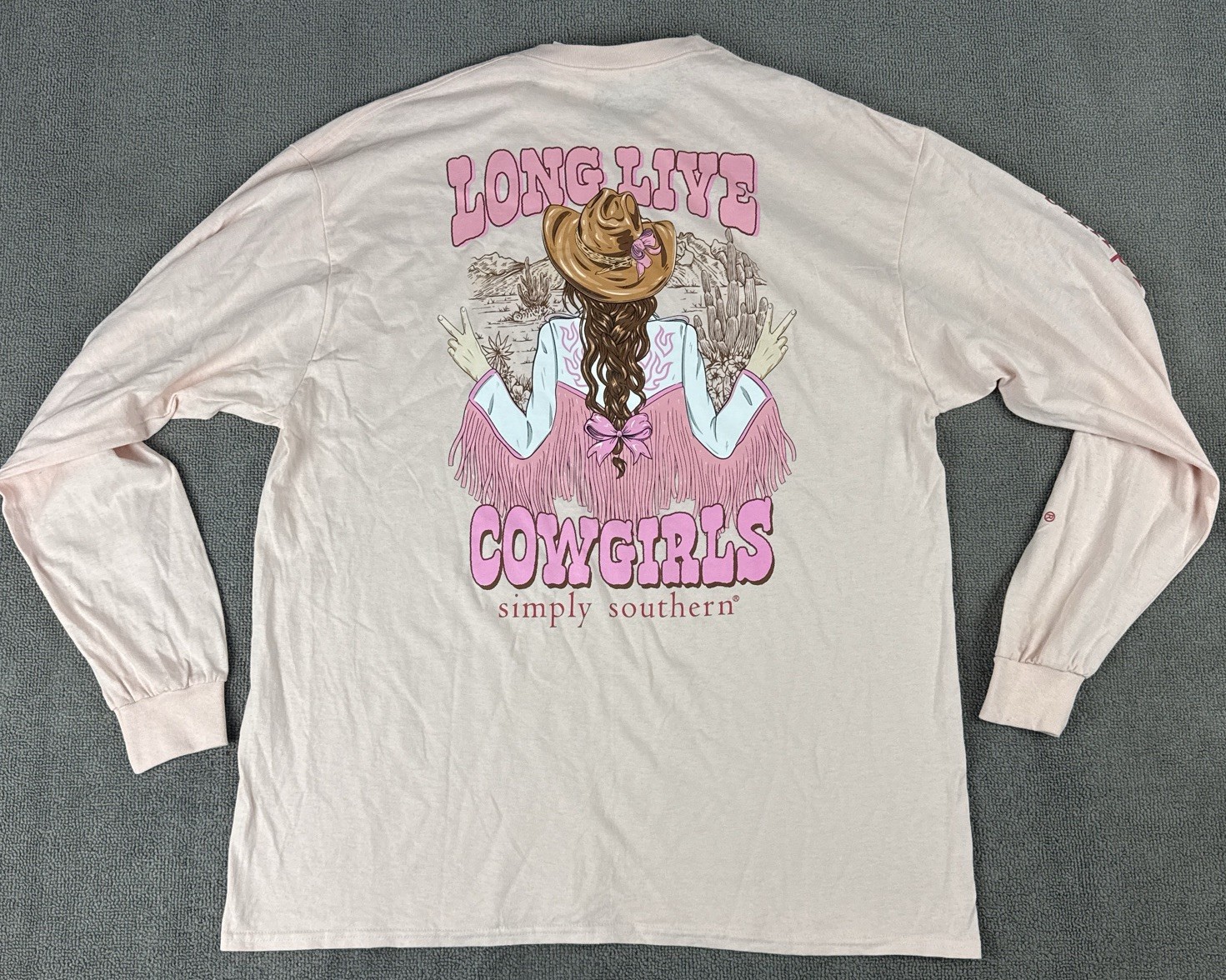 Simply Southern Shirt Womens Extra Large XL Pink Crewneck Cowgirl Casual NEW