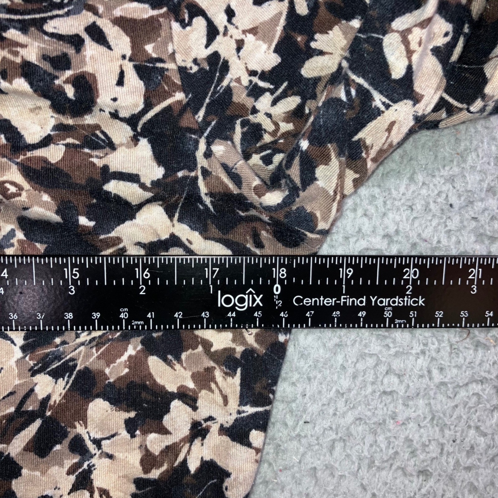 Floral Cottagecore Top Small Brown Scoop Neck Cotton Earthy Neutral Classic L/S