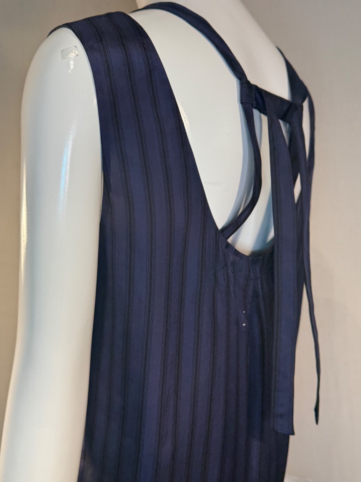 2010 Marni BLUE Striped Silk Sleeveless Blouse SIZE IT42 US6 M, Spring Summer