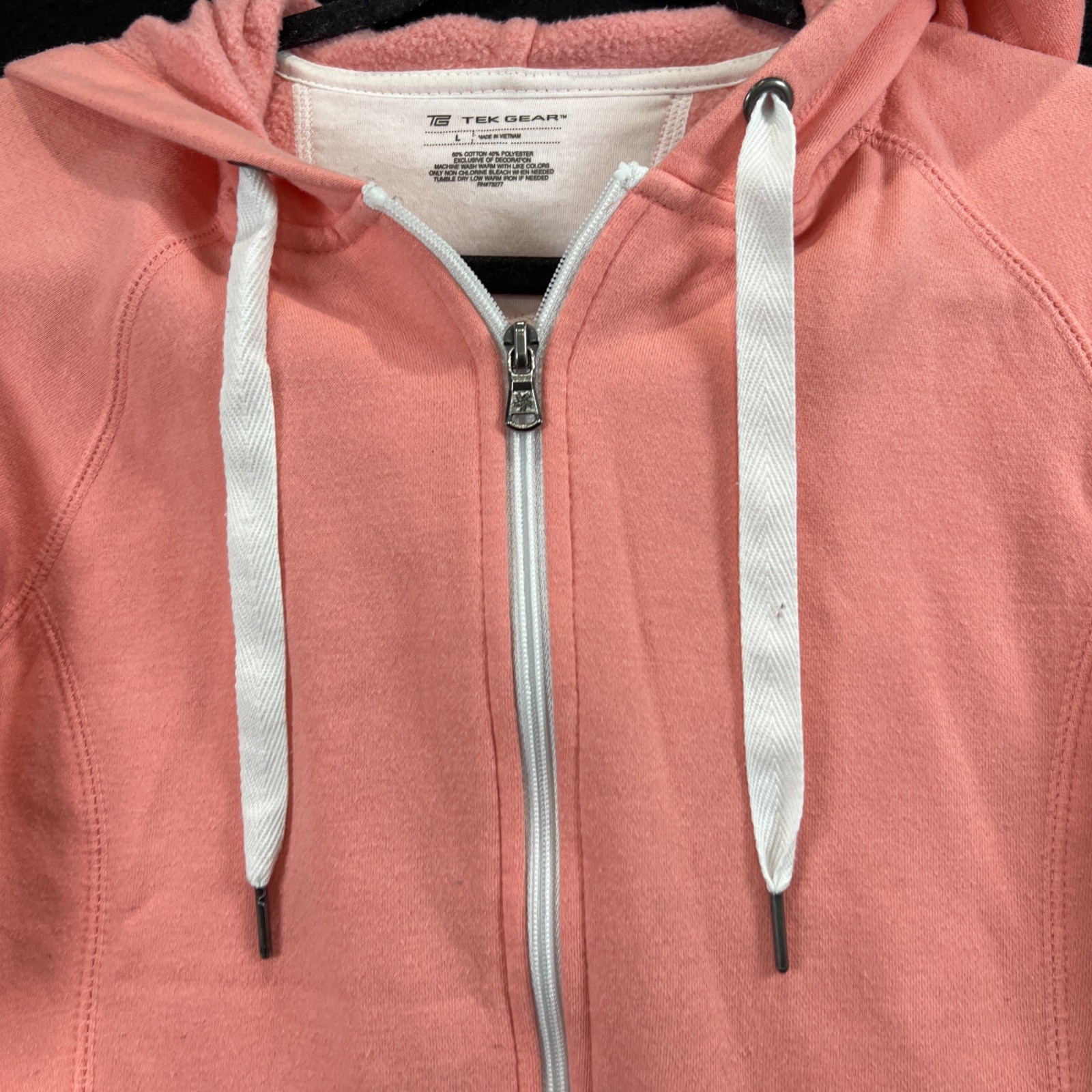 Peach Women’s Tek Gear Zip Up Hoodie Size Large