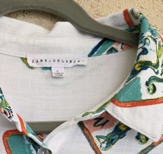 Rayon Linen Button Short Sleeve Shirt Lg White Beach Cool Casual Comfort Wear