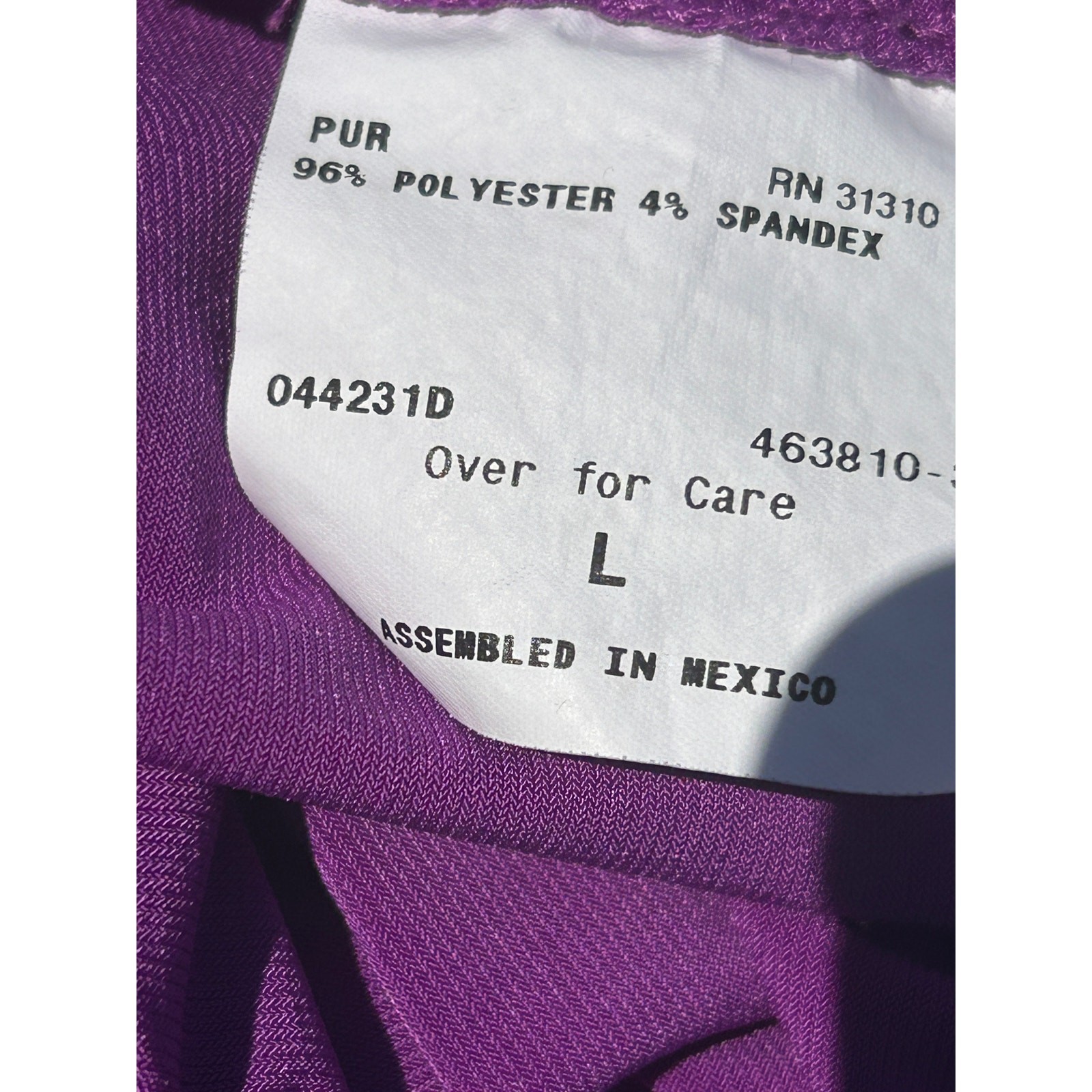 AB Studio Purple and Black Tiered Ruffle Front Top, Size Large