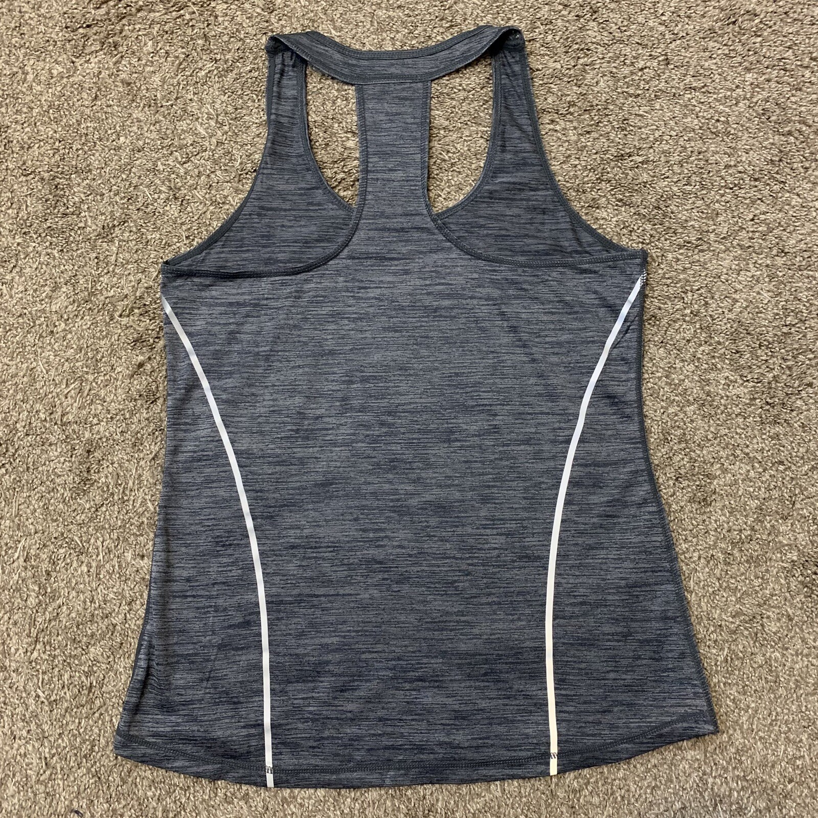 Reebok Shirt Womens Large Gray Outdoors Gym Lightweight Reflective Tank Top