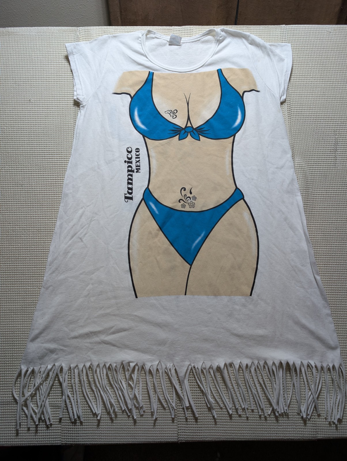 Sexy Bikini Cover Up T-shirt Tattoo Tampico Mexico Souvenir Travel OSFM Fits LRG