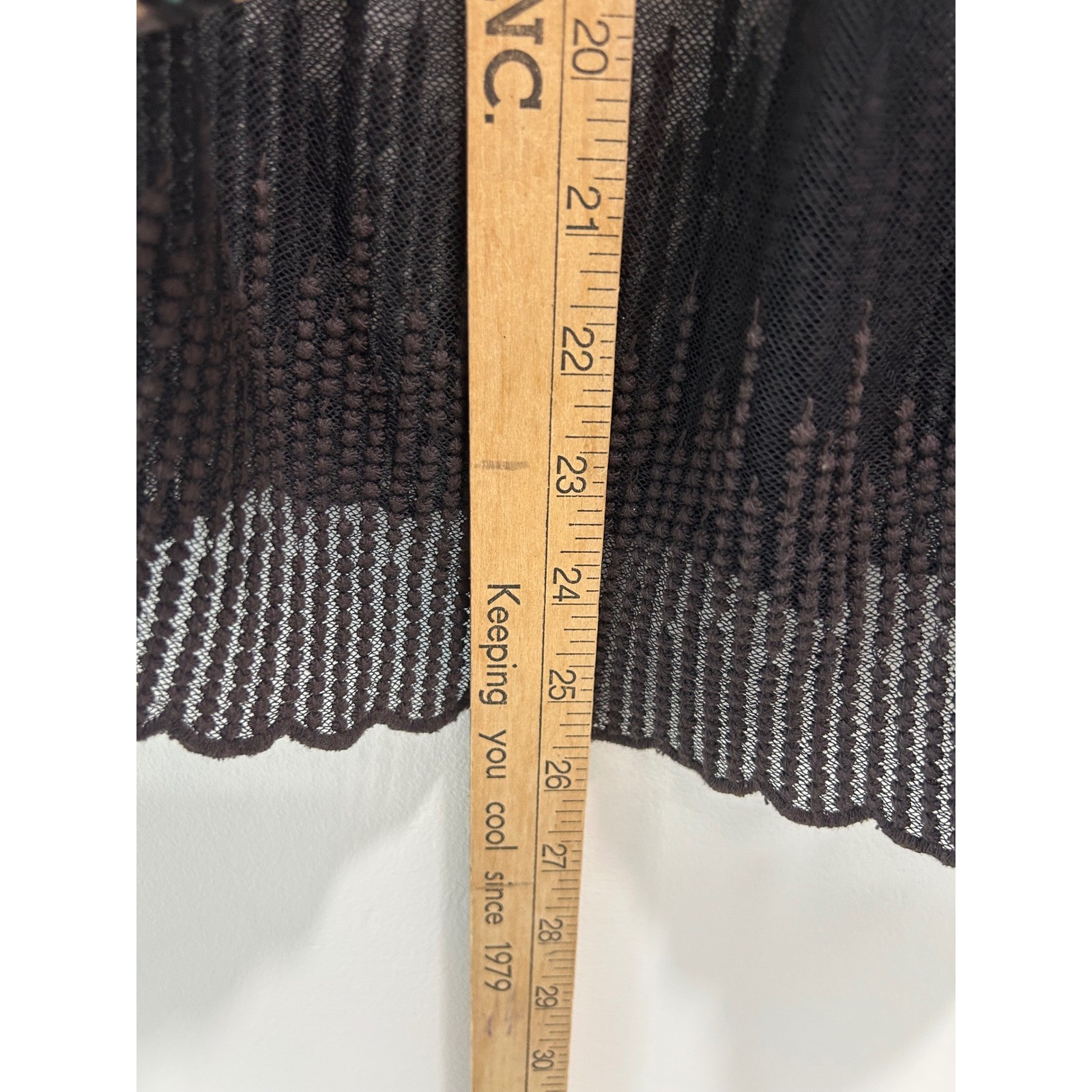 Hazel Floral Pleated Lace Trim Blouse Black Multi Bell Sleeve H33103 Womens L