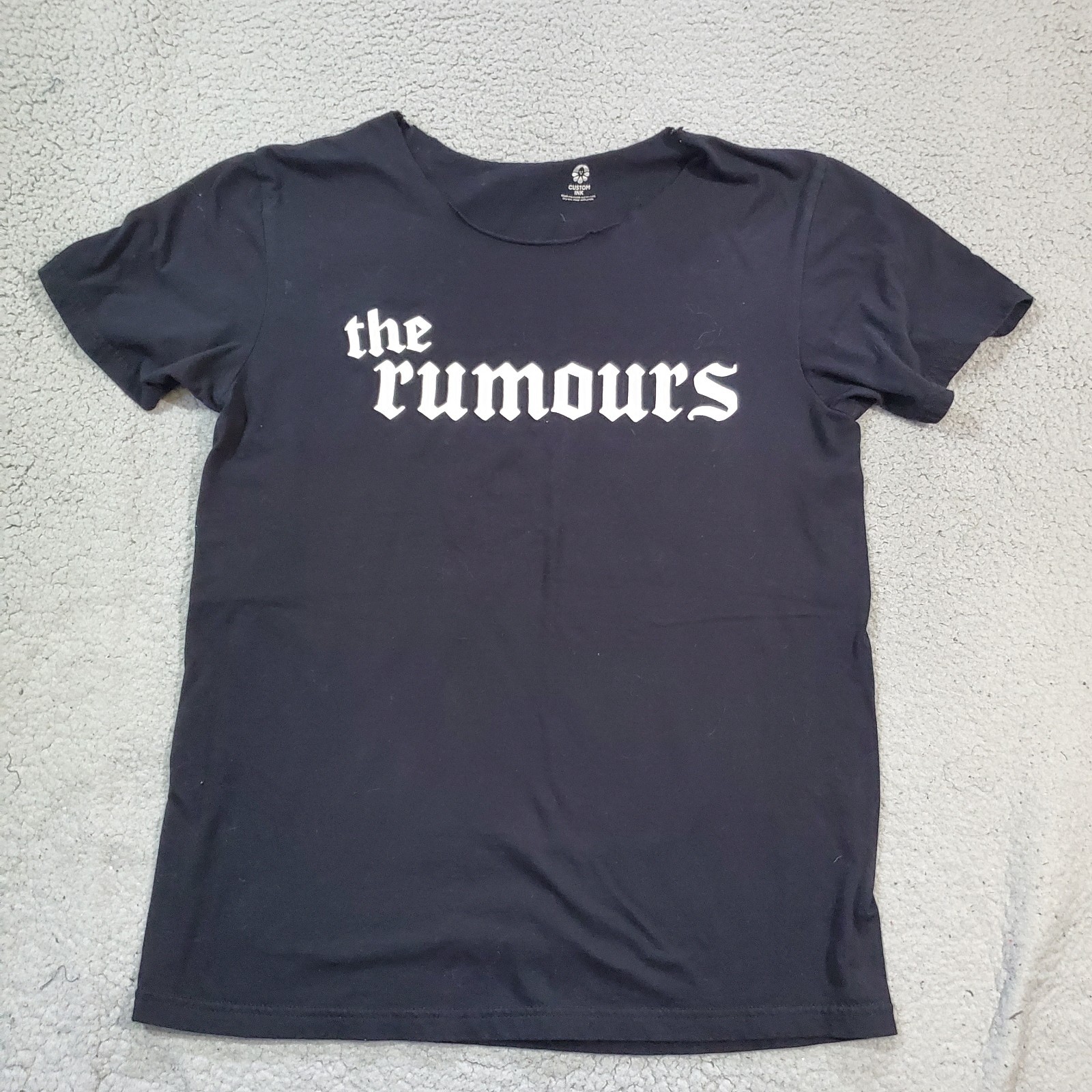 The Rumours Shirt Womens Medium Black White Rock Band Punk Music Short Sleeve